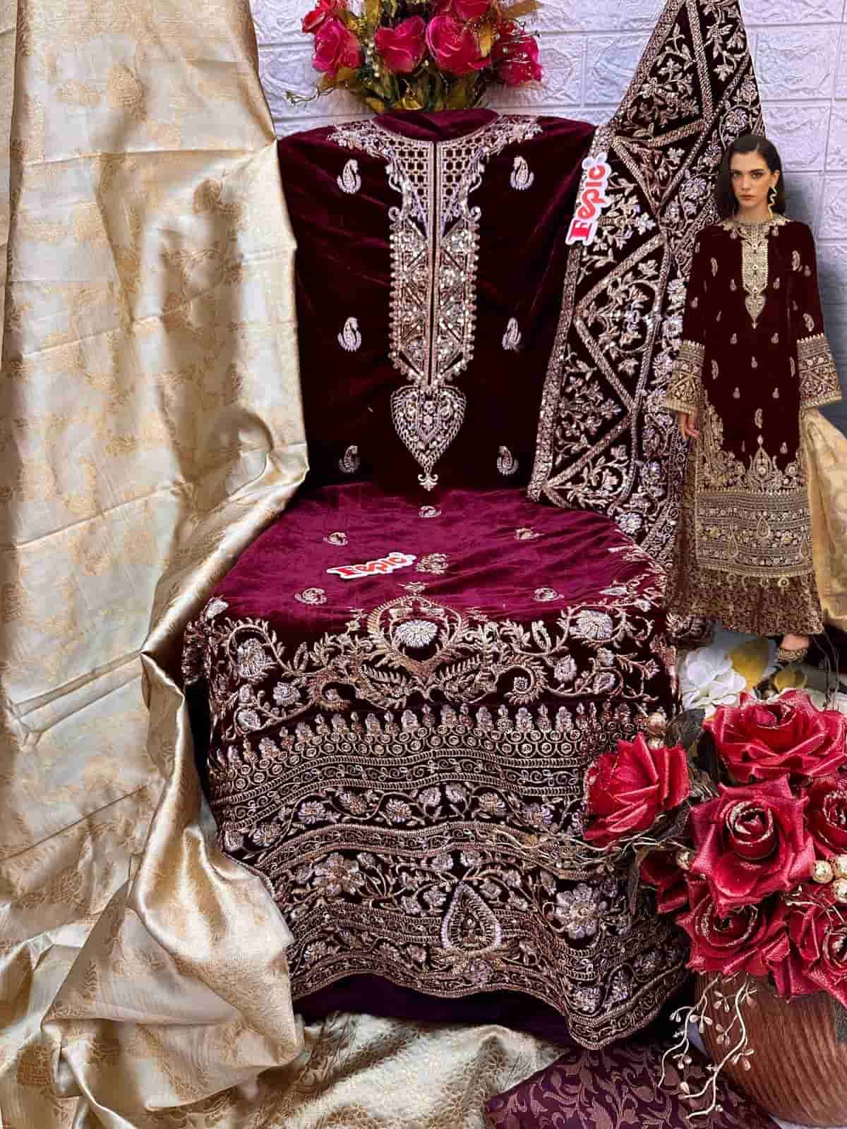 Fepic V 17016 Colors Pakistani Heavy Designer Style Velvet Salwar Suit view 6
