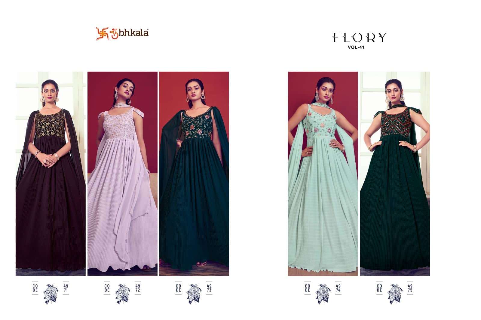 Shubhkala Flory Vol 41 Party Wear Style Designer Fancy Gown Collection view 14