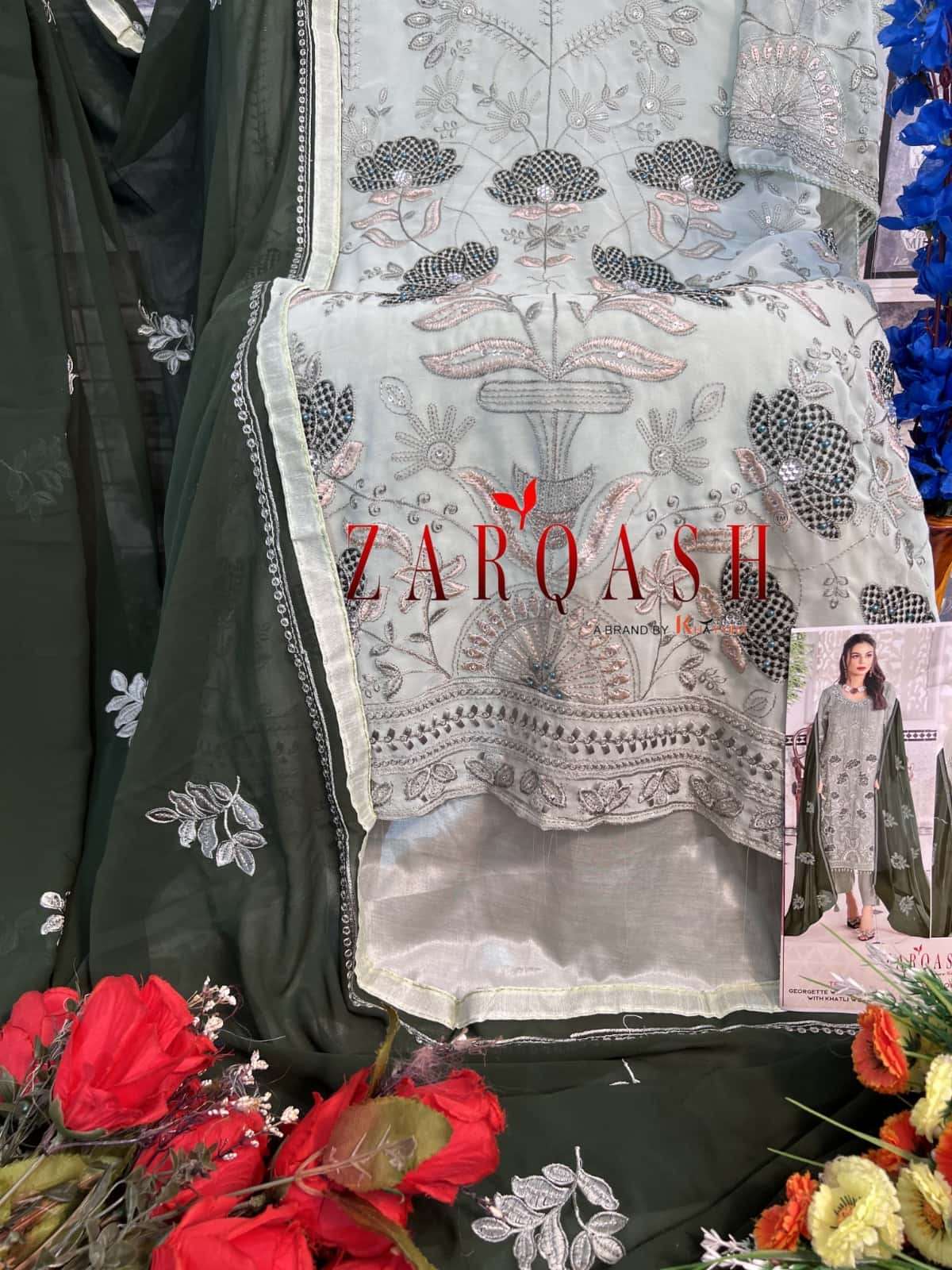 Zarqash Z 3095 Colors Pakistani Embroidered Designer Salwar Suit Wholesalers view 10
