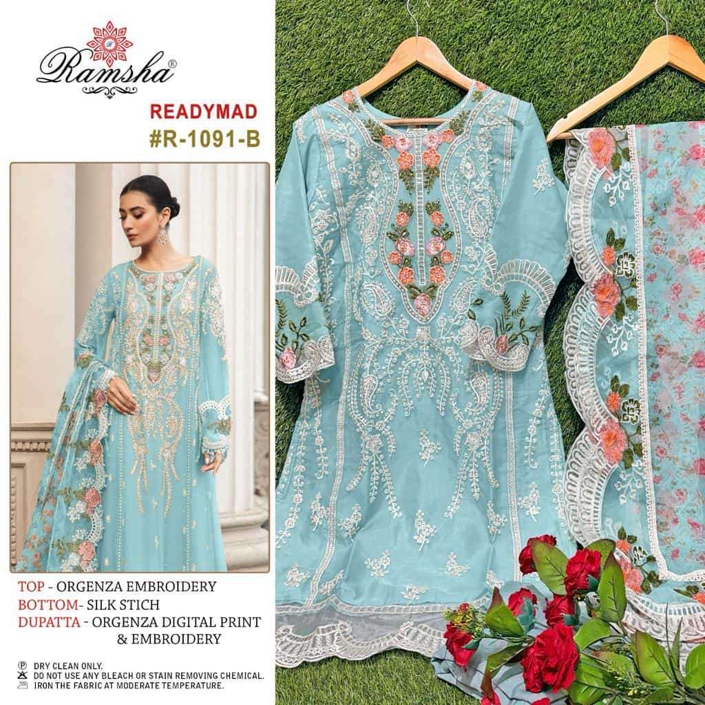 Ramsha R 1091 NX Pakistani Festive Wear Style Designer Readymade Suit Exporter view 6