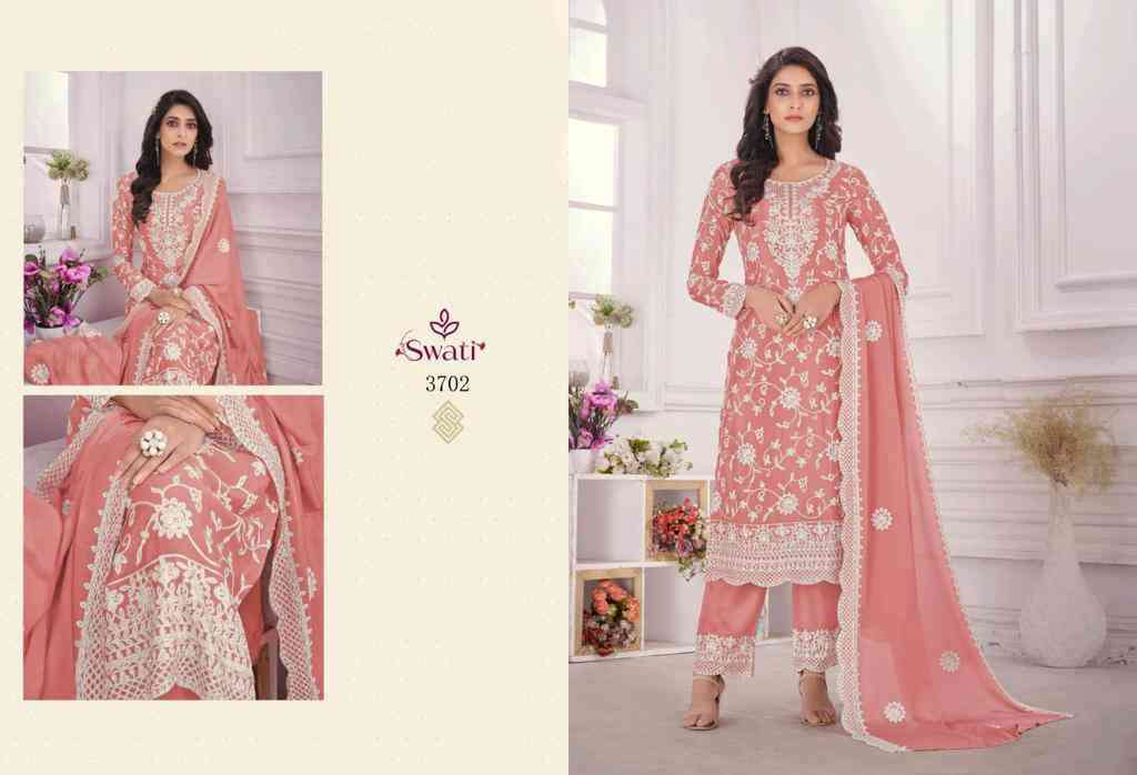 Swagat Swati 3701 To 3706 Festive Wear Straight Salwar Suit New Collection view 4