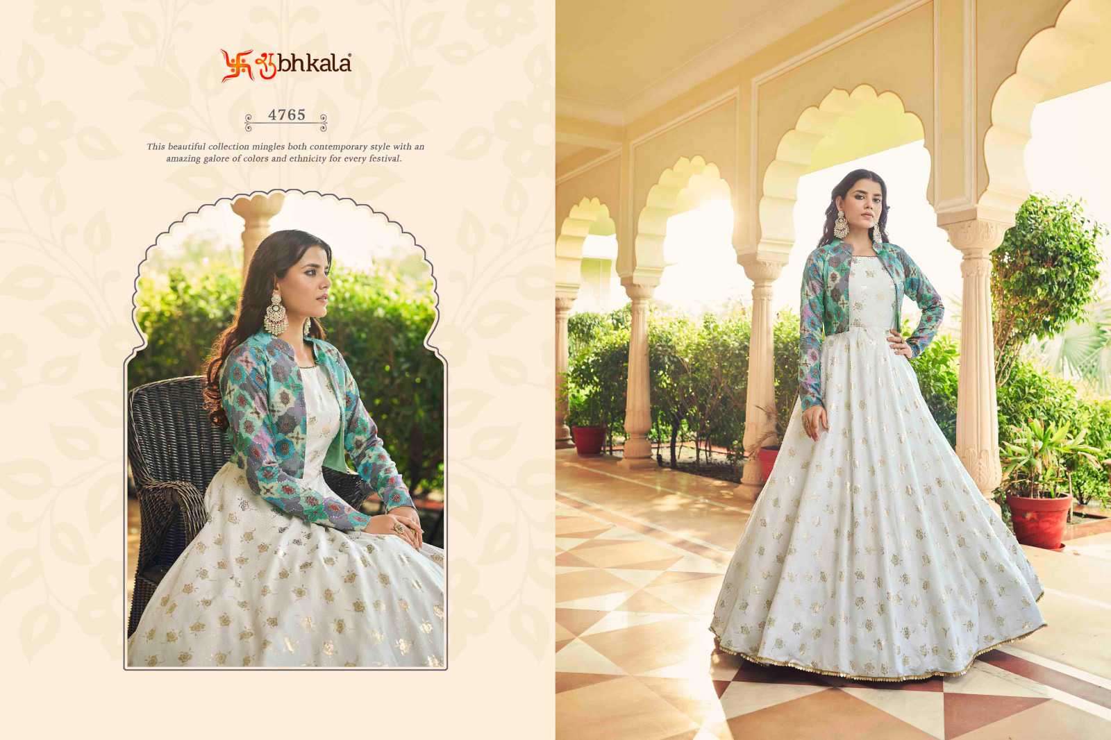 Shubhkala Flory Sequined Anarkali Gown view 9