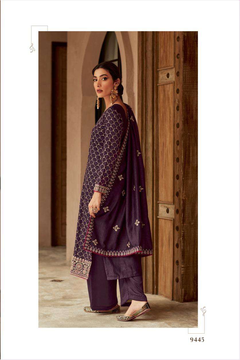 Aashirwad Nargis 9442 To 9446 New Designer Silk Suit Collection view 12