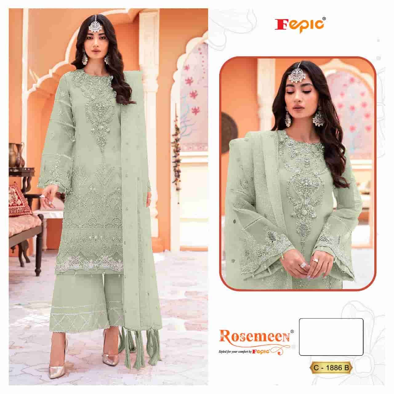 Fepic C 1886 B Festive Wear Style Designer Organza Salwar Suit Ensemble
