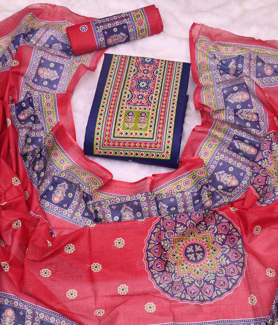 Js Priya Ajrakh Pehnava Vol 4 Premium Wear Cotton Dress Material view 16