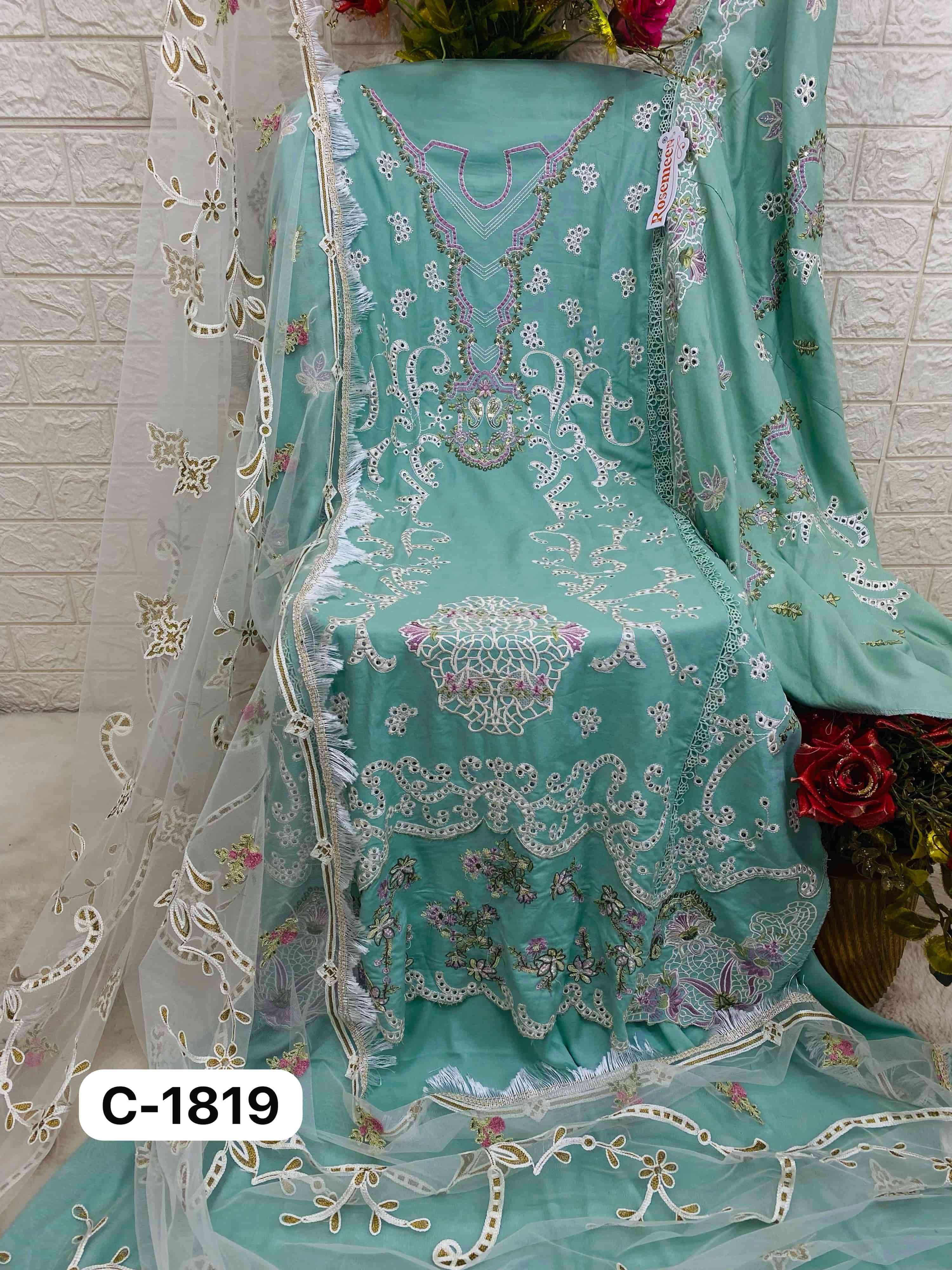 Fepic 1819 C Heavy Rayon Pakistani Embroidered Suit Collection view 2