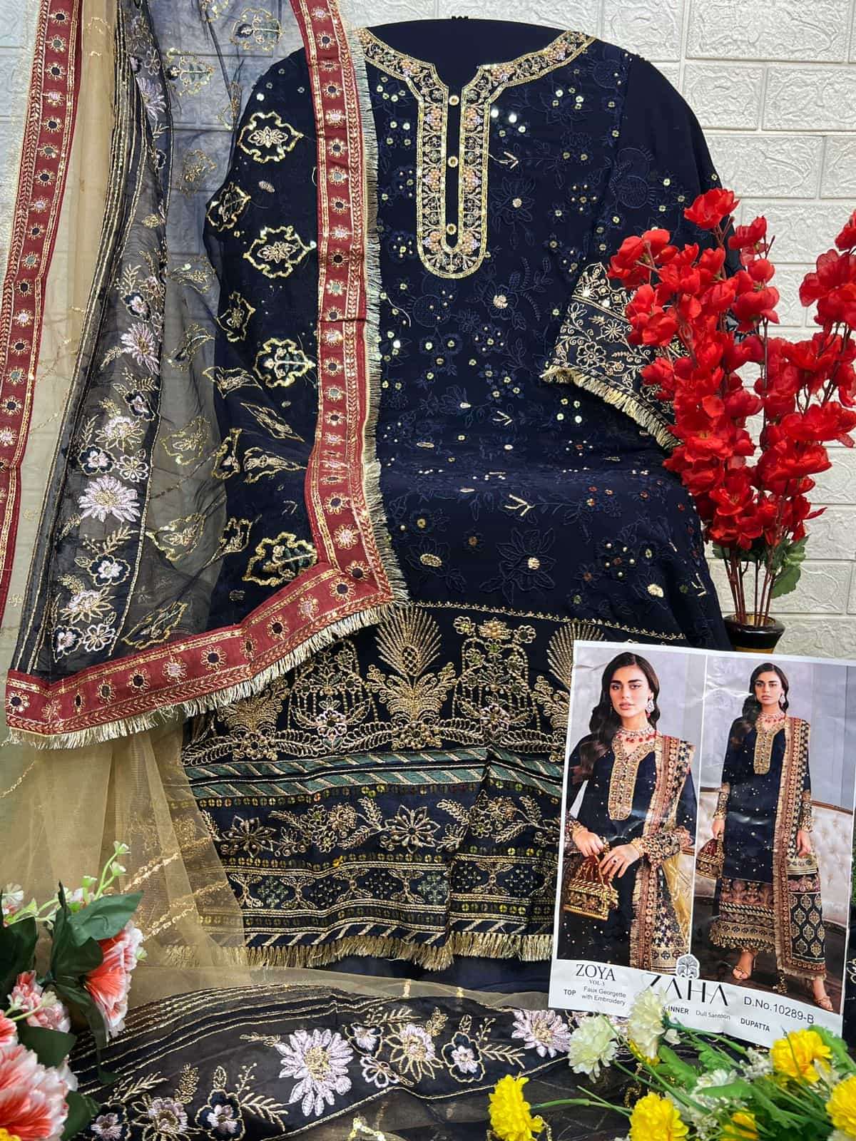 Zaha Zoya Vol 3 10289 Colors Pakistani Festive Wear Style Salwar Suit Wholesalers view 8