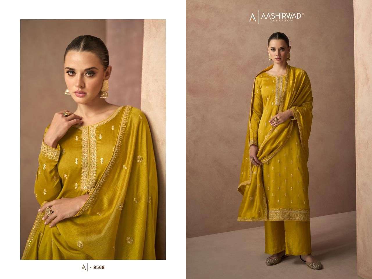 Aashirwad Gulkand Gulmohar Festive Wear Straight Designs Ladies Suit view 13