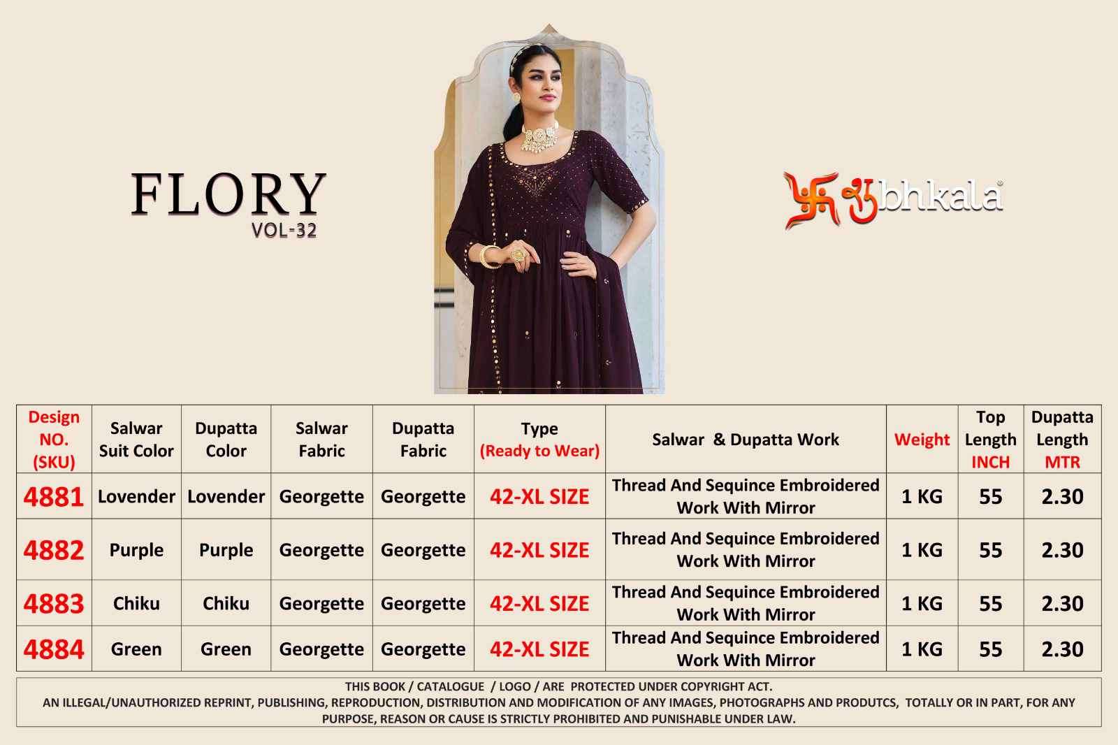Shubhkala Flory Vol 32 Festive Wear Designer Palazzo Dess New Arrivals view 14