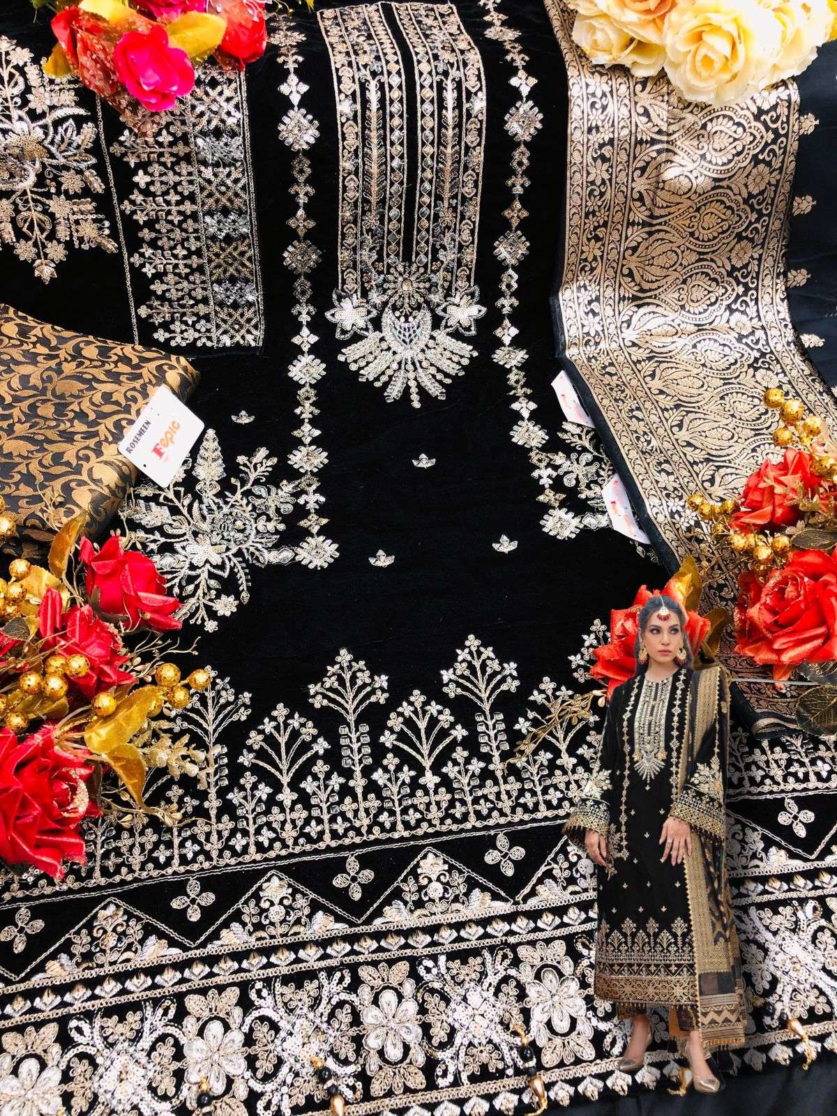 Fepic Rosemeen Embroidered Velvet Pakistani Suit view 5