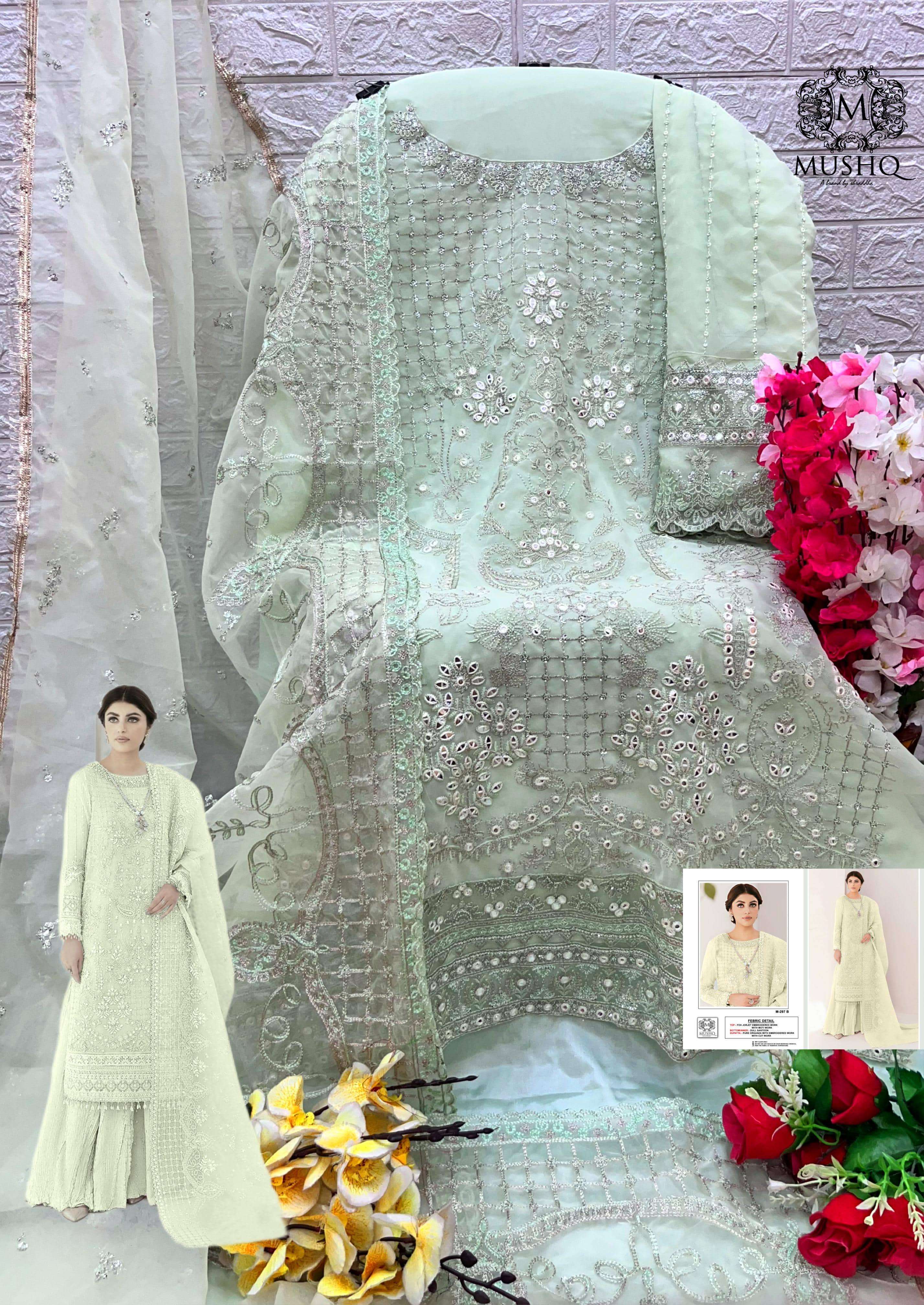 Mushq M 297 B Pakistani Style Designer Festive Wear Salwar Suit Online view 2