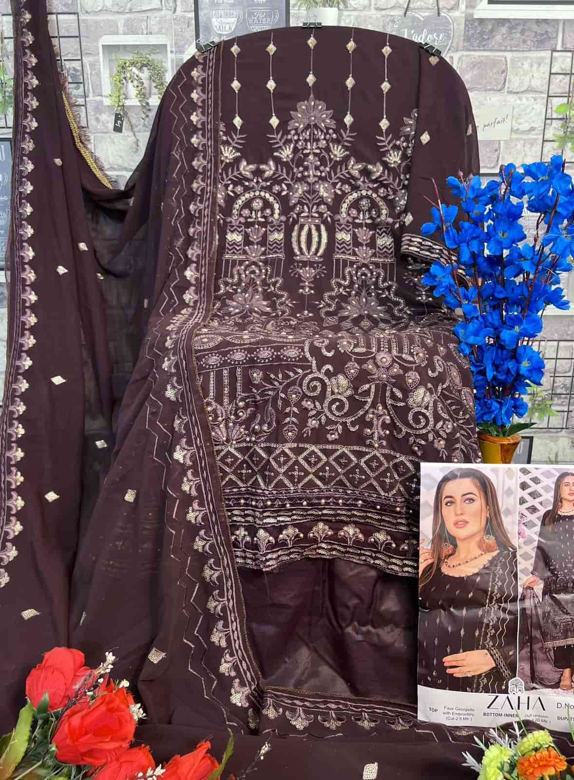 Zaha 10233 Pakistani style Designer Georgette Suit Exporter view 2