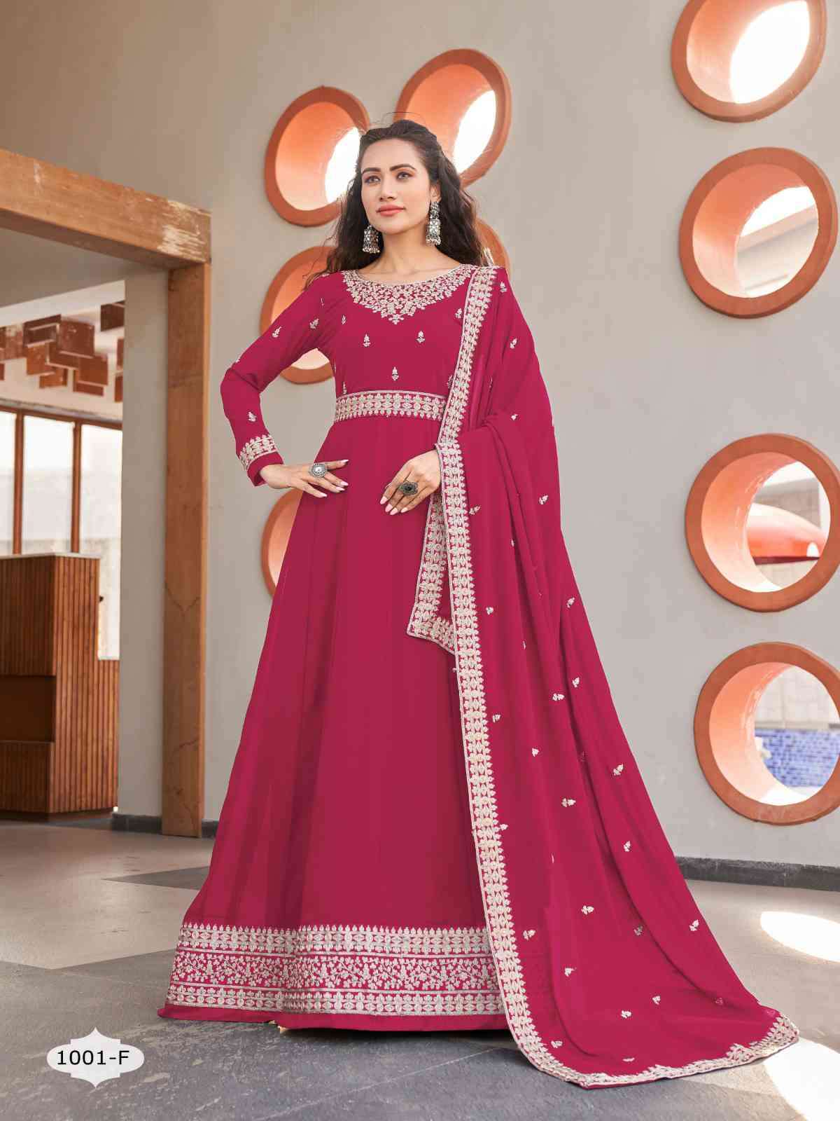 Alfaaz Liya 1001 Colors Partywear Anarkali Gown New Collection view 6