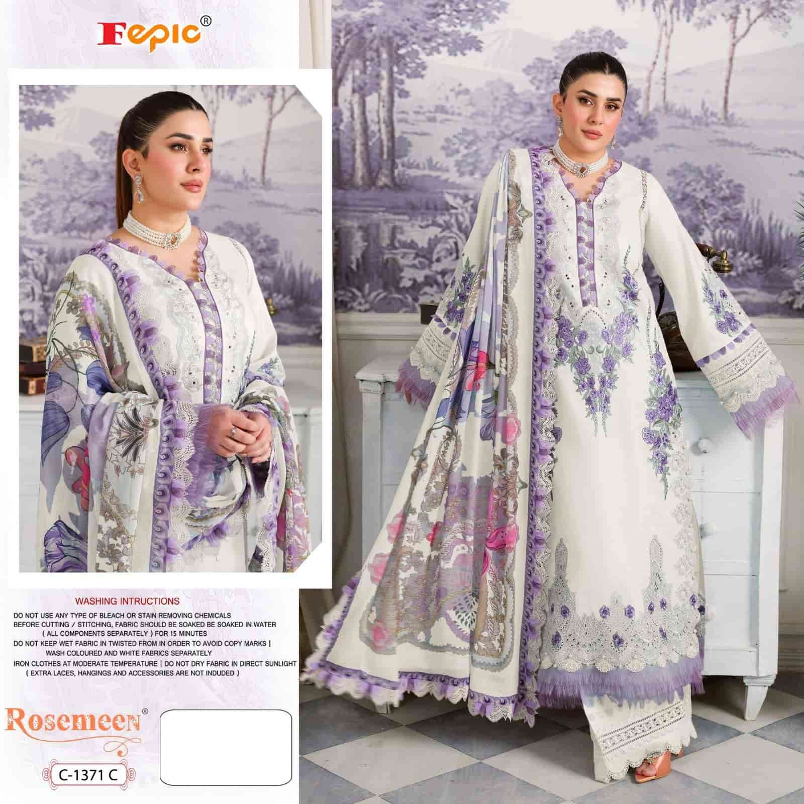 Fepic C 1371 Colors Pakistani Style Designer Embroidered Cotton Dress Wholesalers view 2