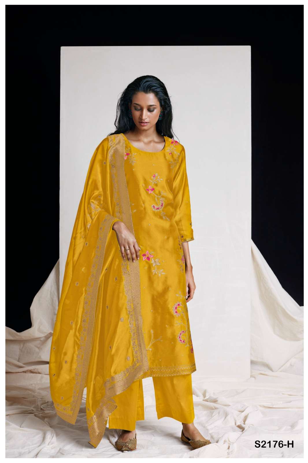 Ganga Storme 2176 Premium Designs Silk Haldi Function Suit Collection view 2