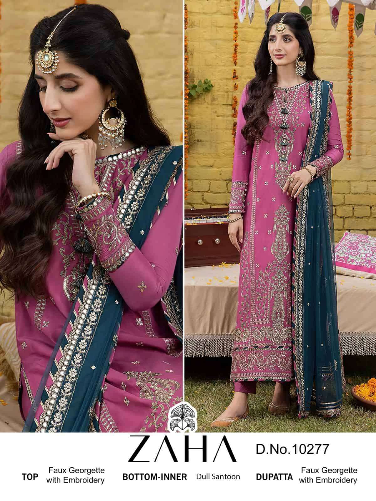 Zaha 10277 Georgette Designer Pakistani Salwar Kameez view 3