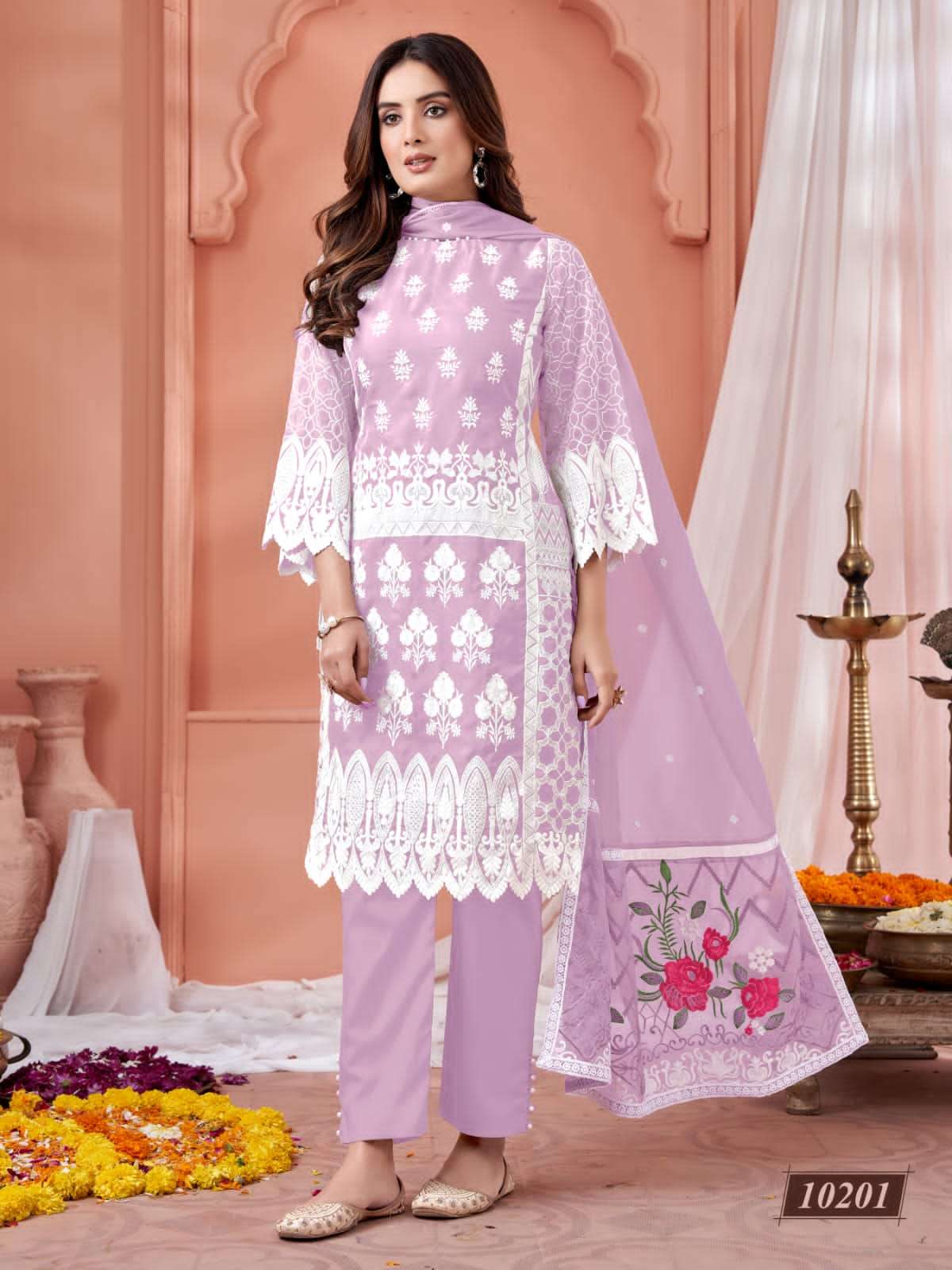 Anjubaa Lucknowi Organza Salwar Suit