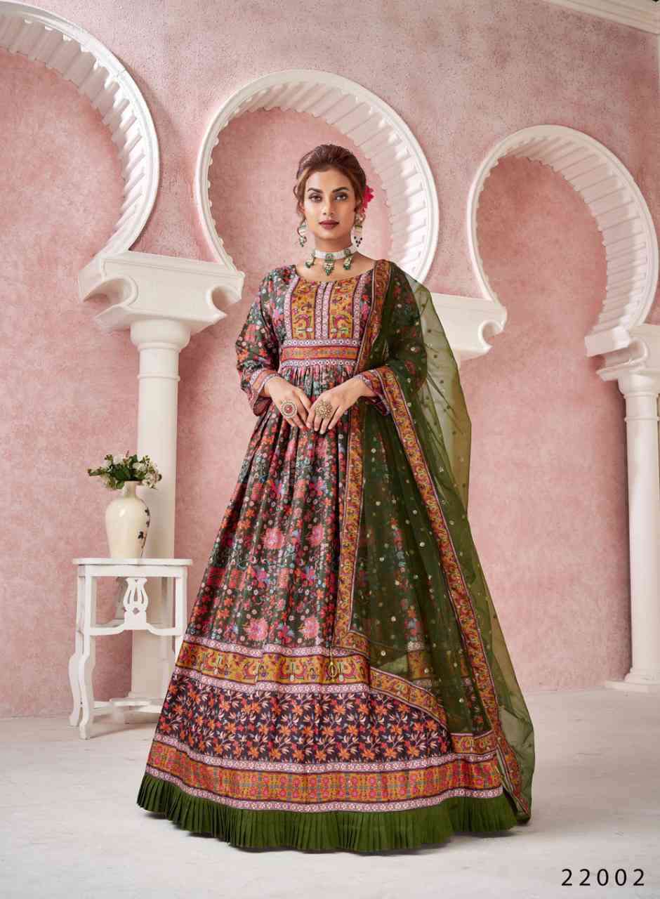 Alfaaz Kimaya Partywear Silk Gown Collection New Catalog view 5