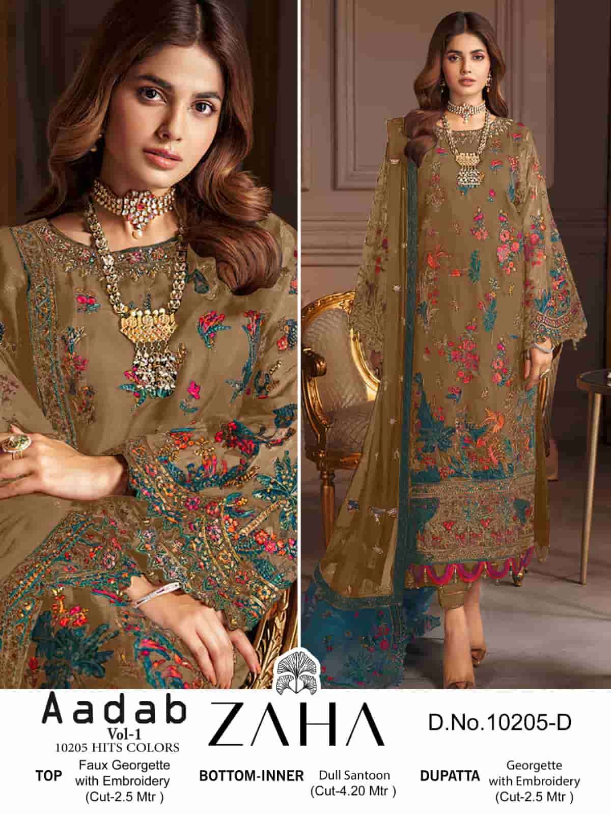 Zaha Aadab Vol 1 10205 Colors Pakistani Festive Wear Style Designer Suit view 4