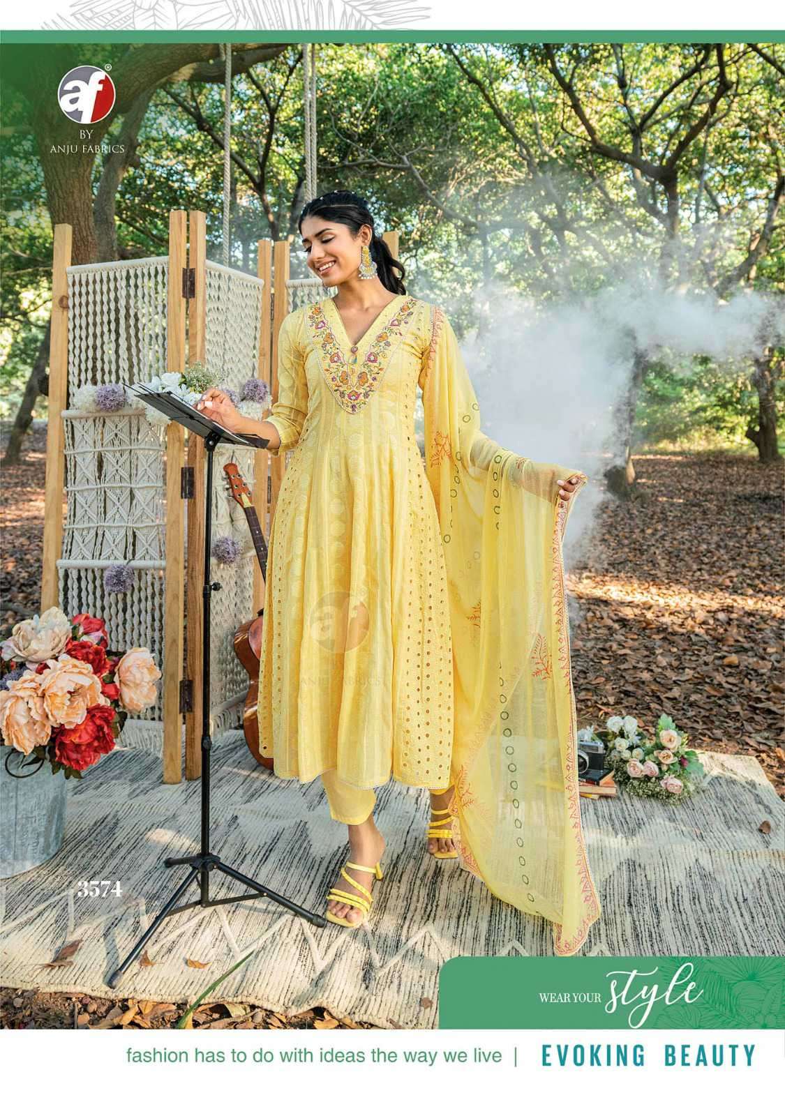 Af Stock Out Rhythm By Anju Fabrics Festive Designs Anarkali Style 3 Piece Pair Catalog view 5