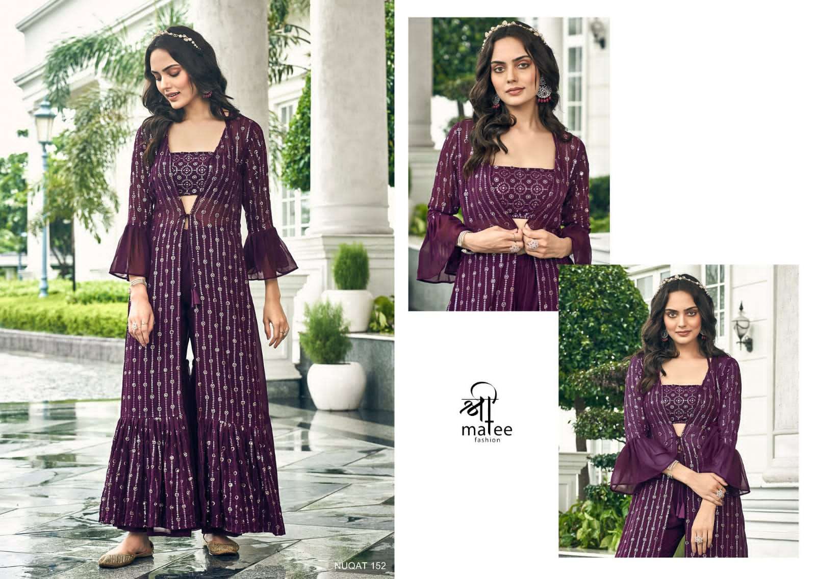 Shreematee Nuqat Partywear Shurg Style Designer 3 Piece New Arrivals view 4