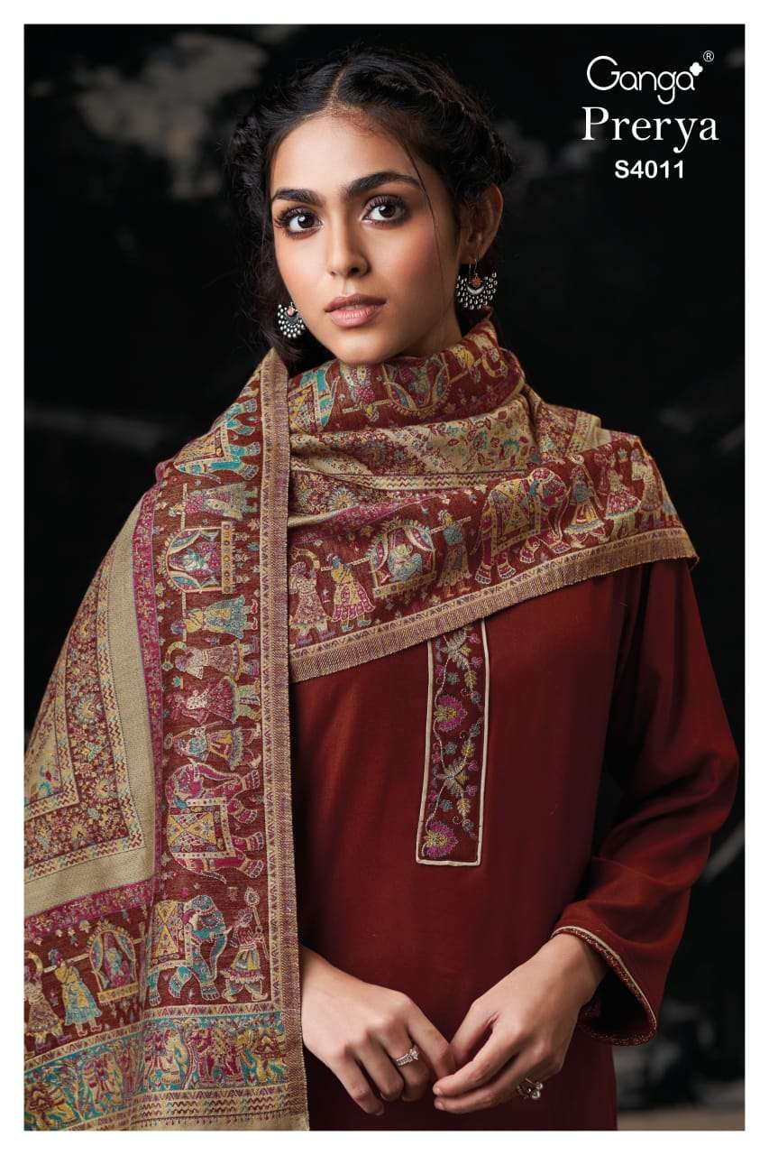 Ganga Fashion Prerya 4011 Exclusive Fancy Ladies Suit Winter Collection view 3