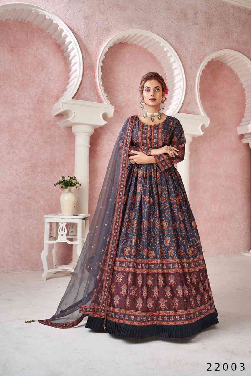 Alfaaz Kimaya Partywear Silk Gown Collection New Catalog view 9