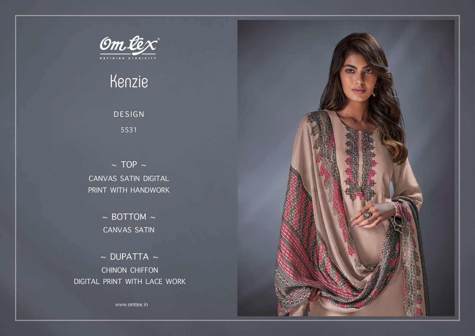 Omtex Kenzie Fancy Satin Exclusive Ladies Suit Catalog Exporter view 2