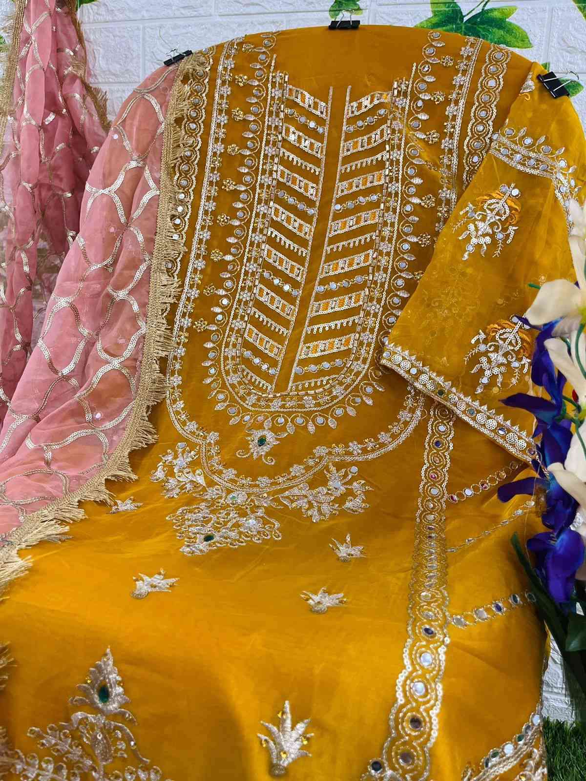 Serine S-123 Heavy Embroidered Organza Salwar view 3