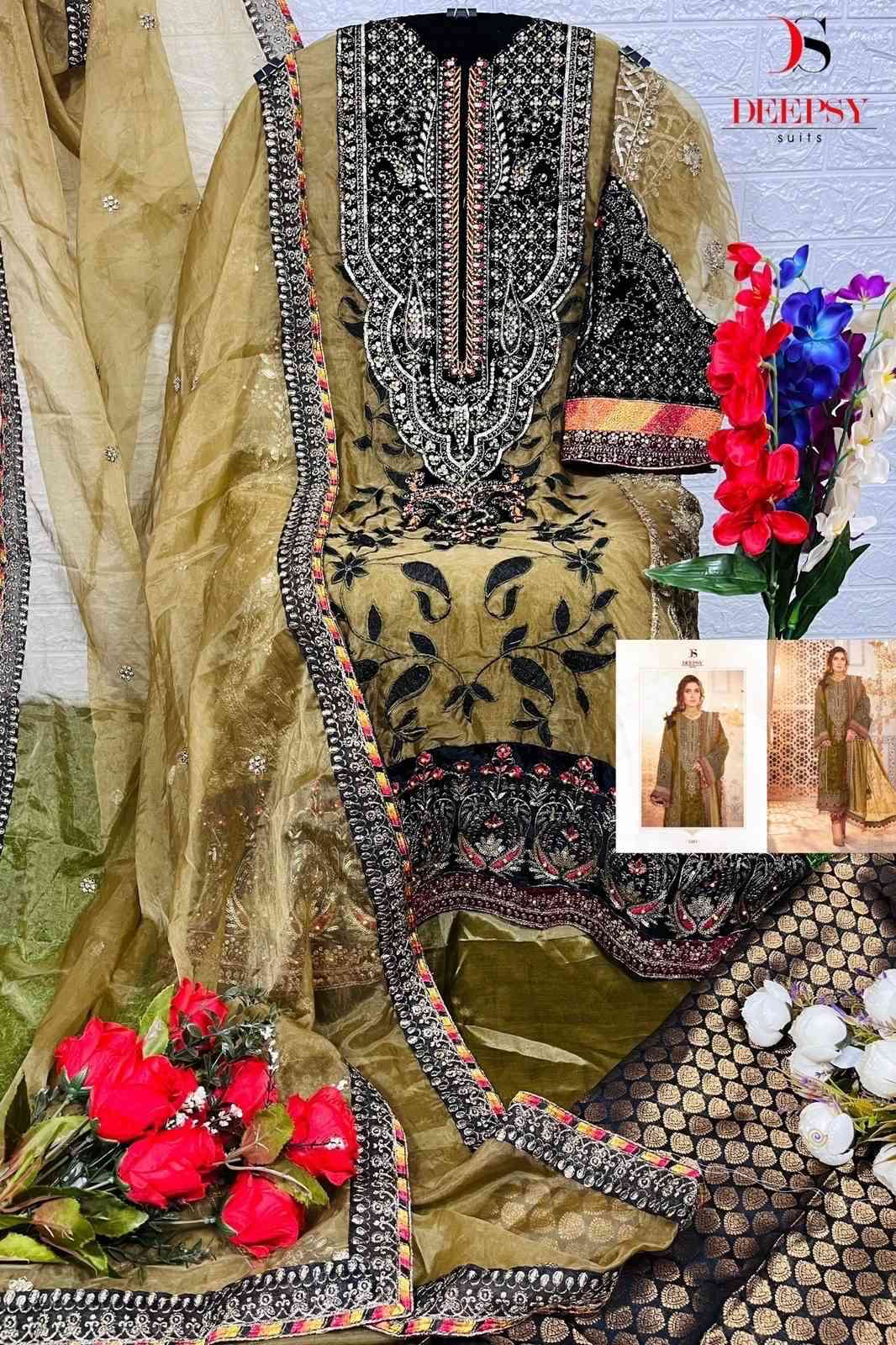 Deepsy 1261 Colors Organza Pakistani Unstitch Dress view 9