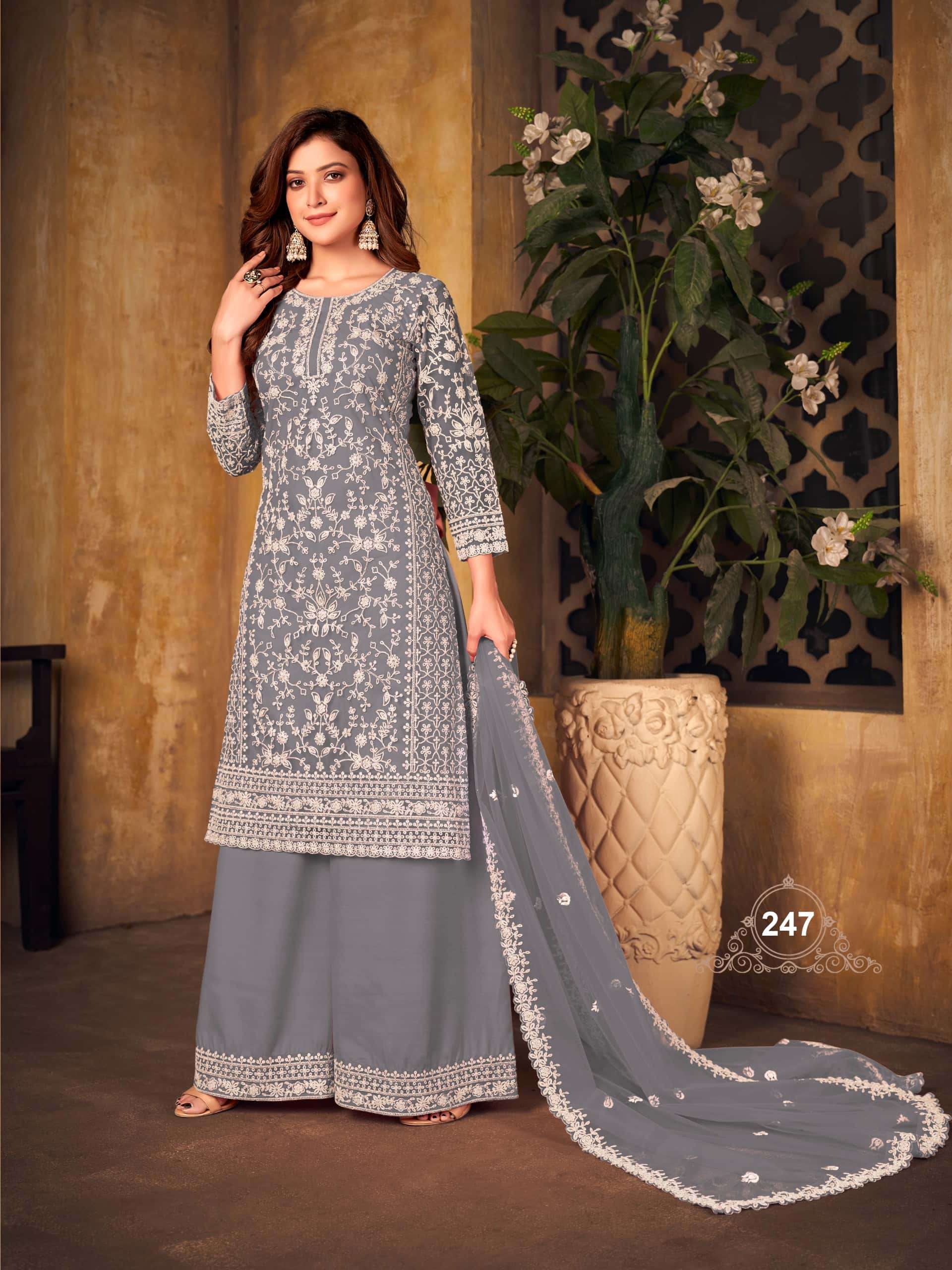 Twisha Vaani Vol 24 241to 248 Premium Partywear Palazzo Suit Catalog view 4
