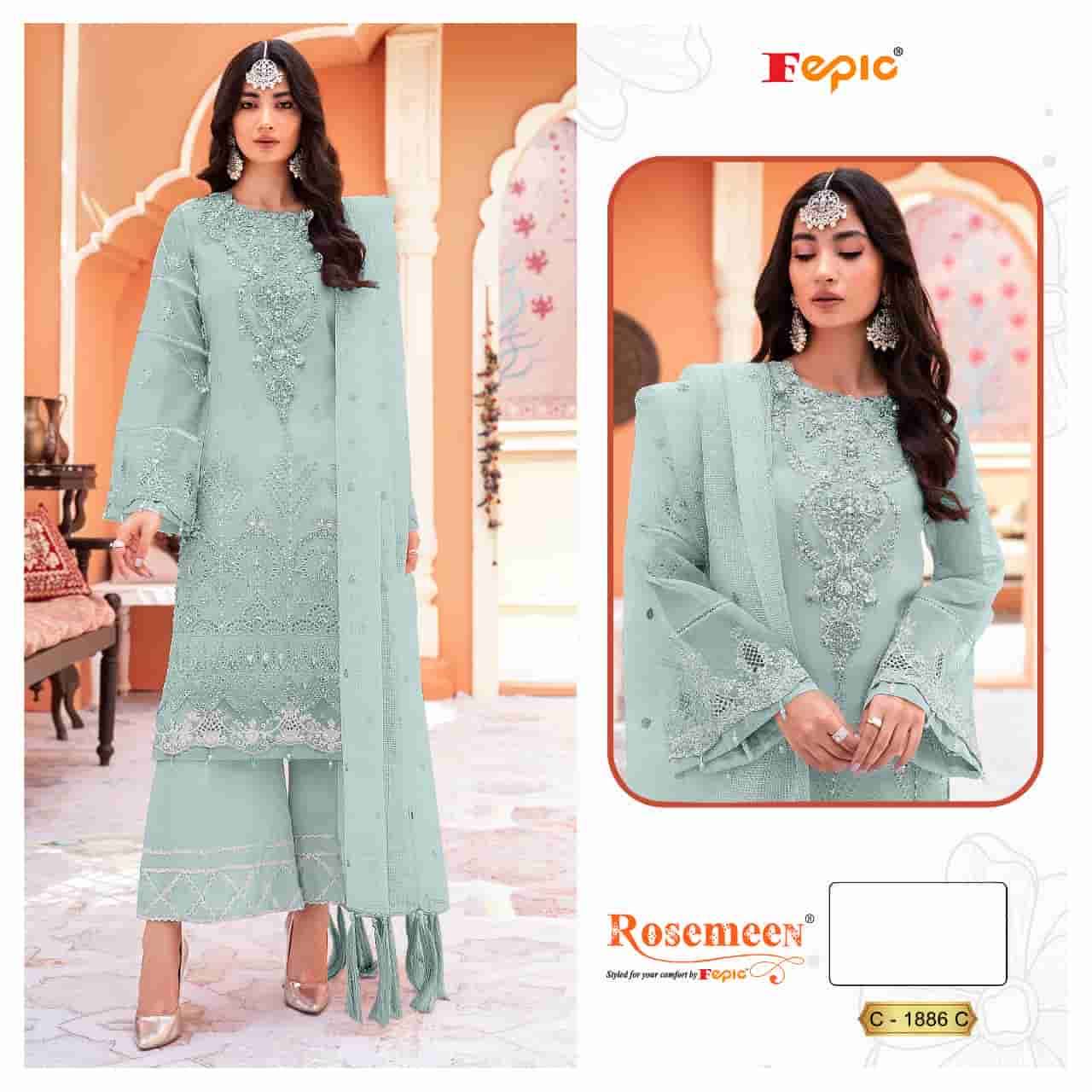 Fepic Rosemeen Organza Embroidered Designer Suit view 3