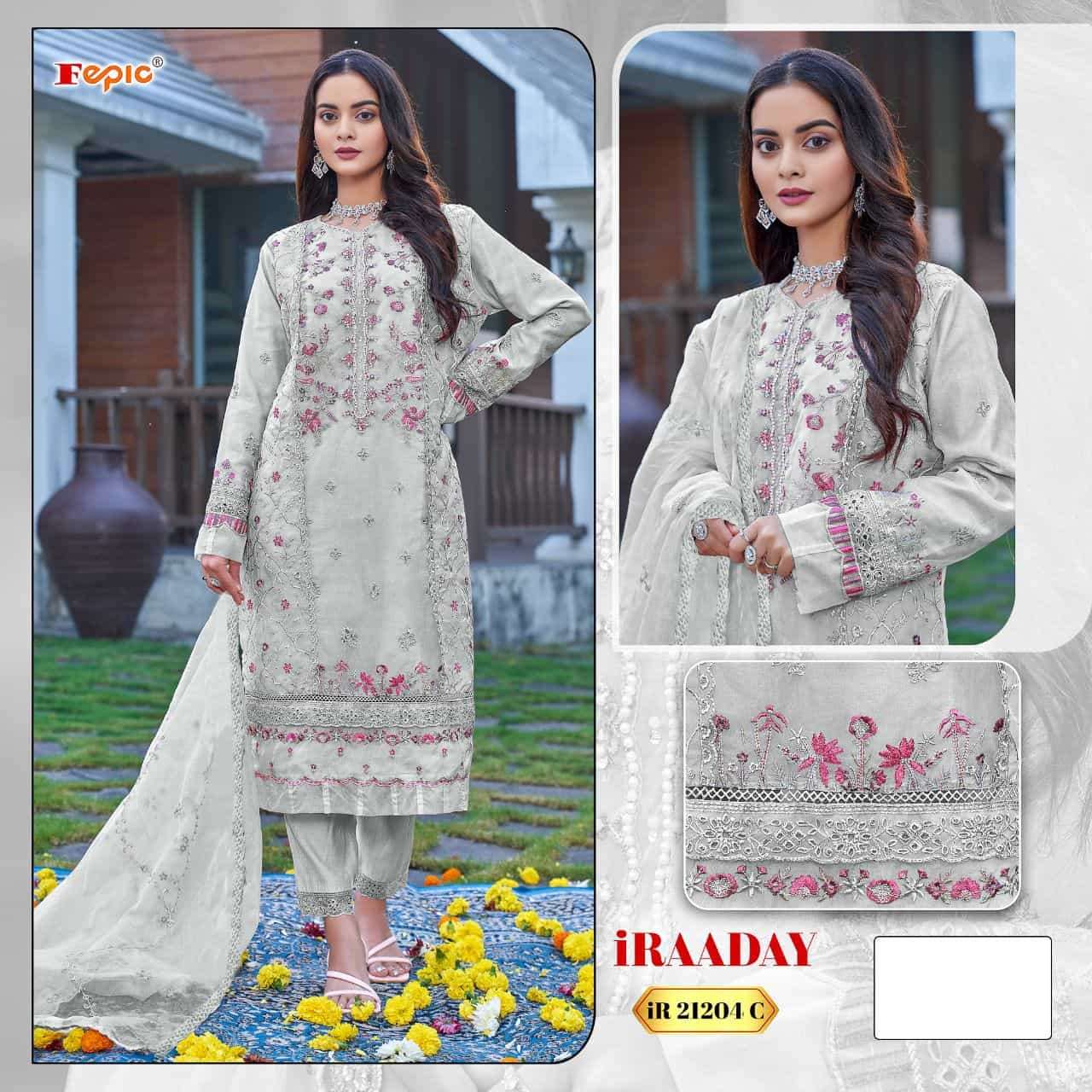 Fepic IR 21204 Colors Pakistani Organza Salwar Suit Wholesalers view 6
