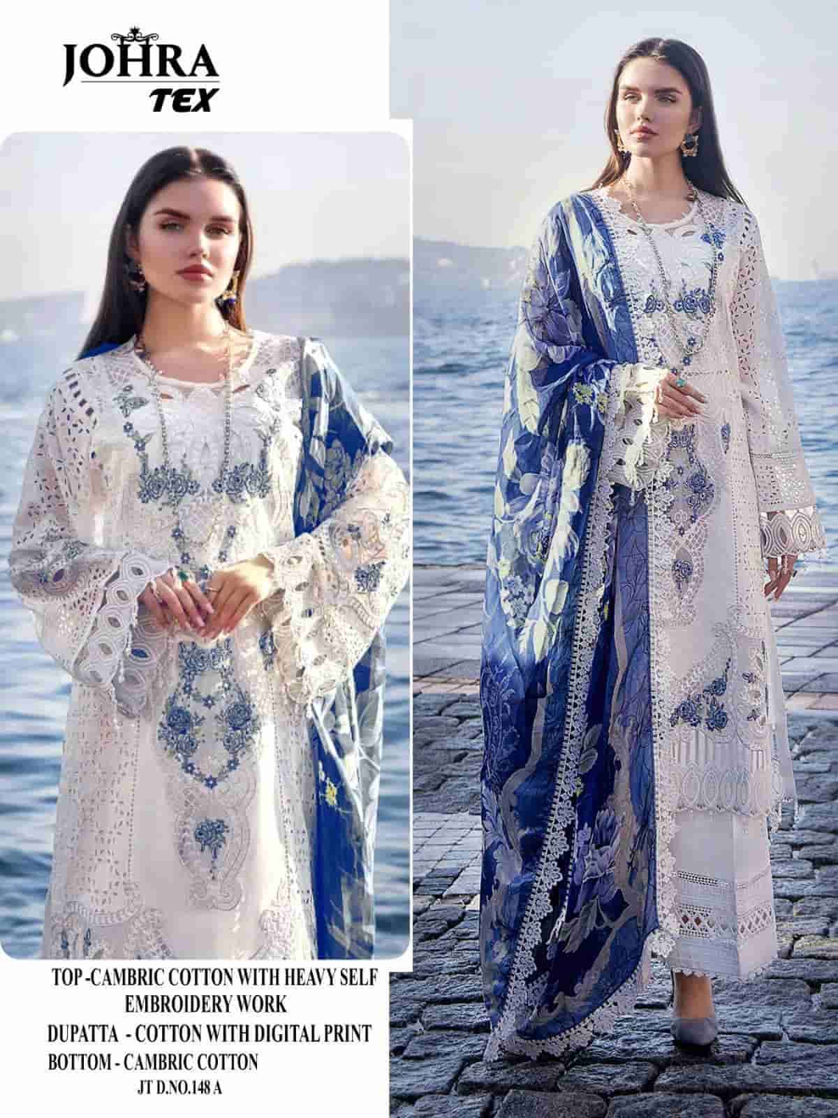 Johra Tex 148 Colors Pakistani Designer Embroidered Cotton Salwar Kameez Collection view 2