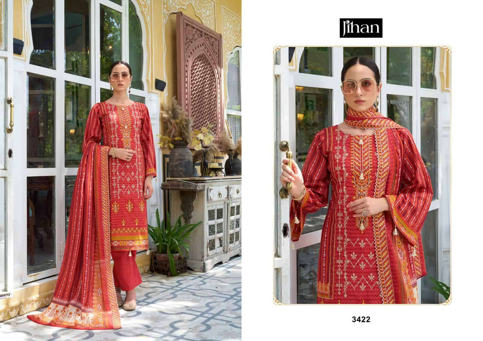 Jihan Bin Saeed Lawn Collection Vol 11 Fancy Designer Cotton Salwar Kameez Wholesalers view 2