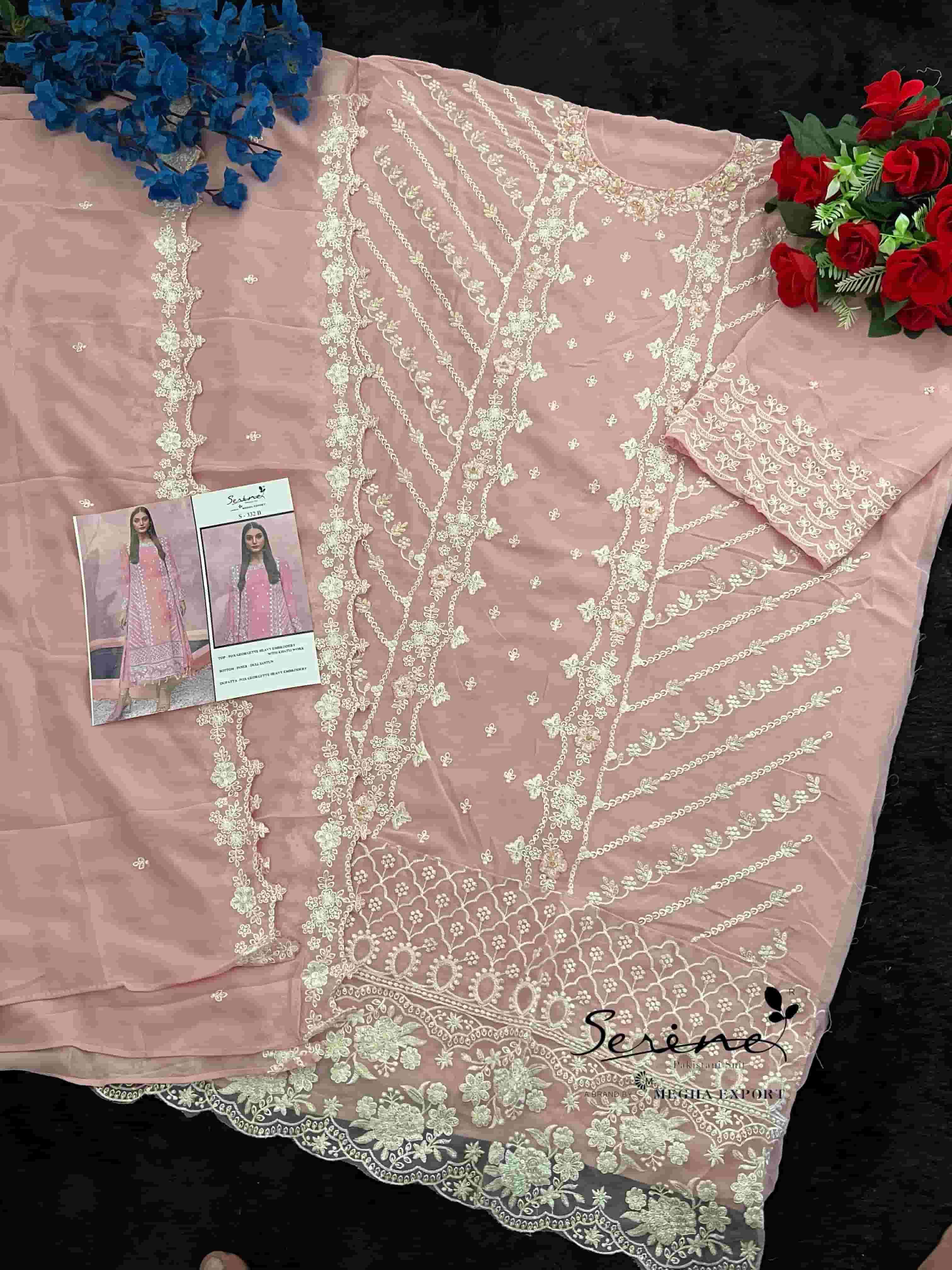 Serine S 332 B Exclusive Latest Embroidered Designer Suit Ensemble view 3
