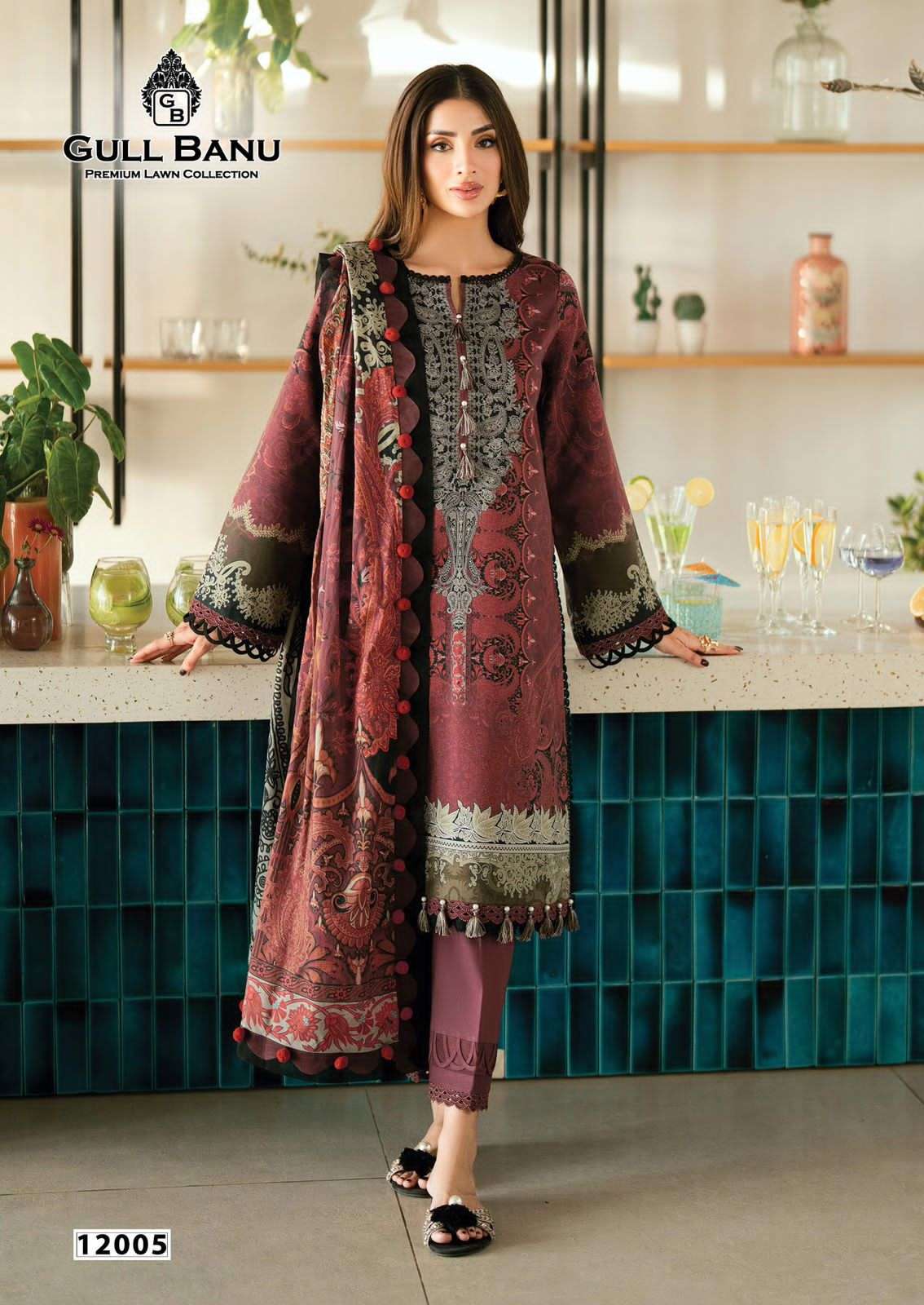 Gul Ahmed Gullbanu Vol 12 Pakistani Style Cotton Dress Catalog view 4