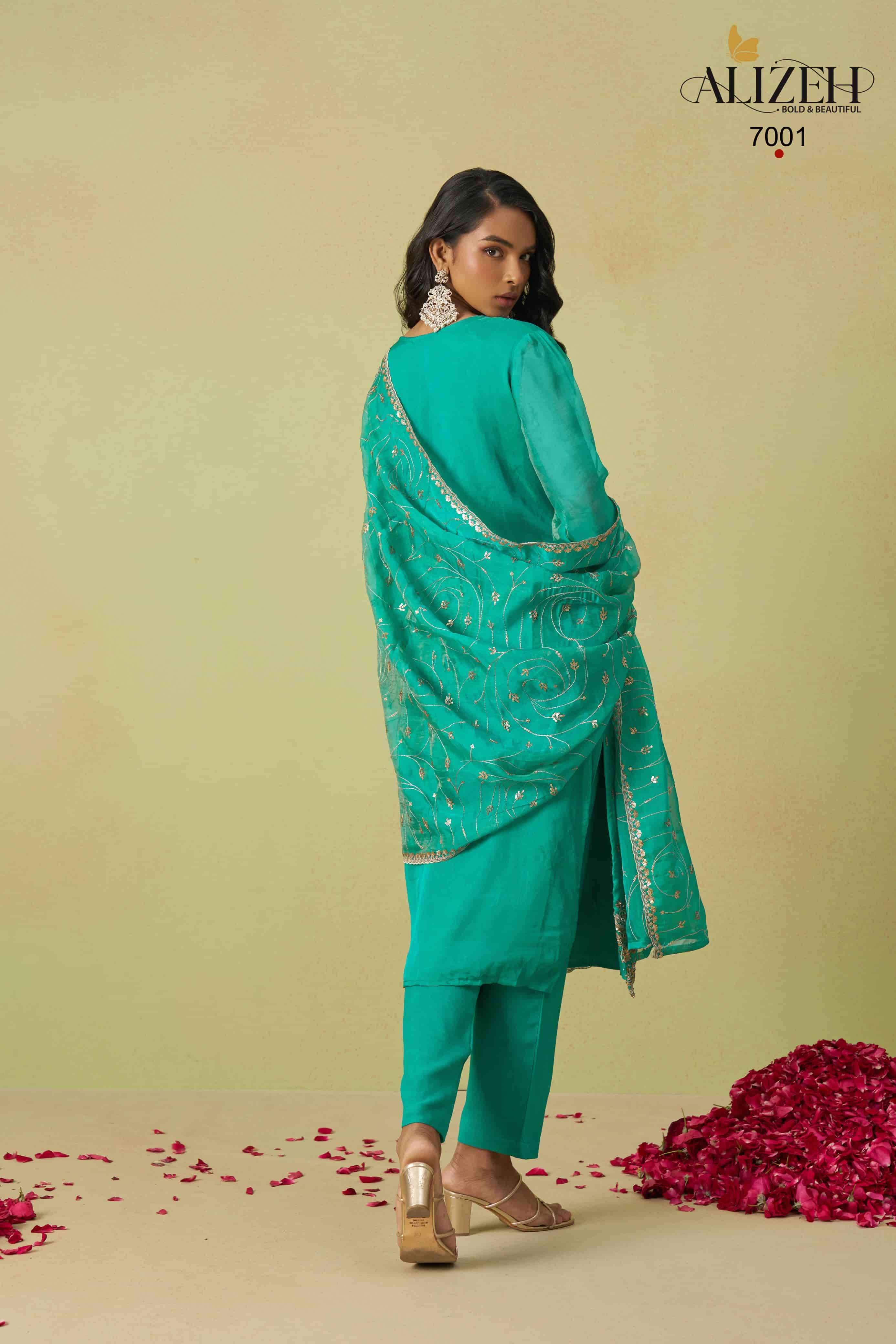 Alizeh Gulaabo 7001 to 7004 Shimmer Organza Salwar Suits view 4