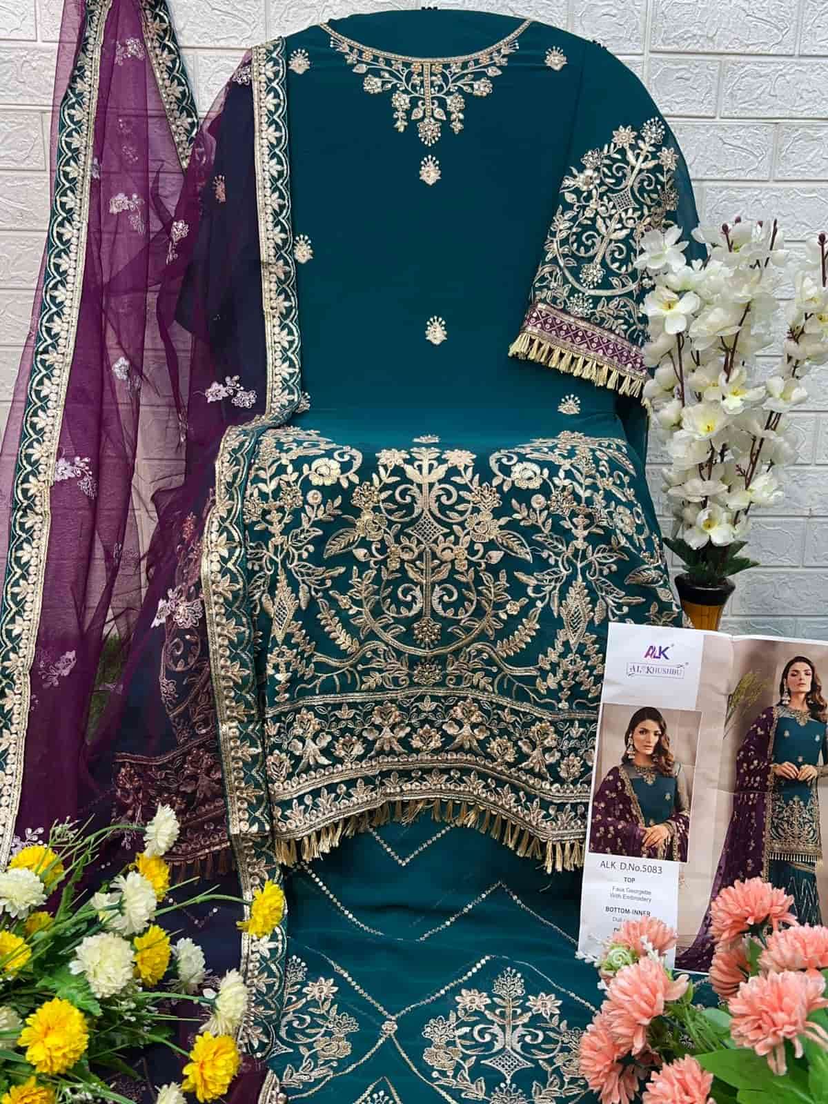 Al Khushbu 5083 Georgette Embroidered Suit view 3