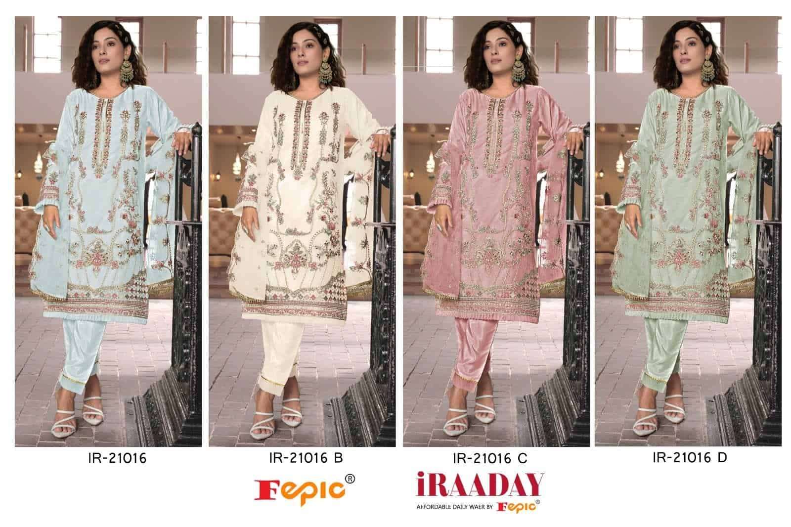 Fepic Iraaday IR 21016 Colors Organza Heavy Embroidered Salwar Suit Wholesalers view 5