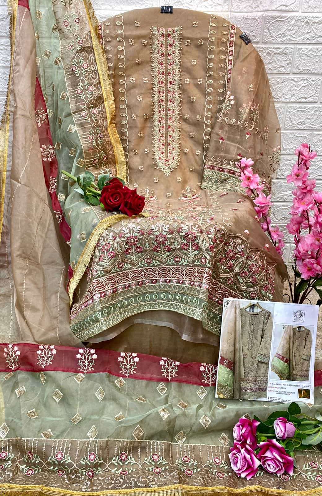 Mushq M-207 Organza Embroidered Salwar Suit view 5