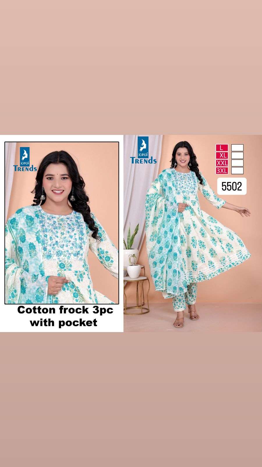 Kaya Trends Anarkali Pattern Readymade 3 Piece Set Designs view 12