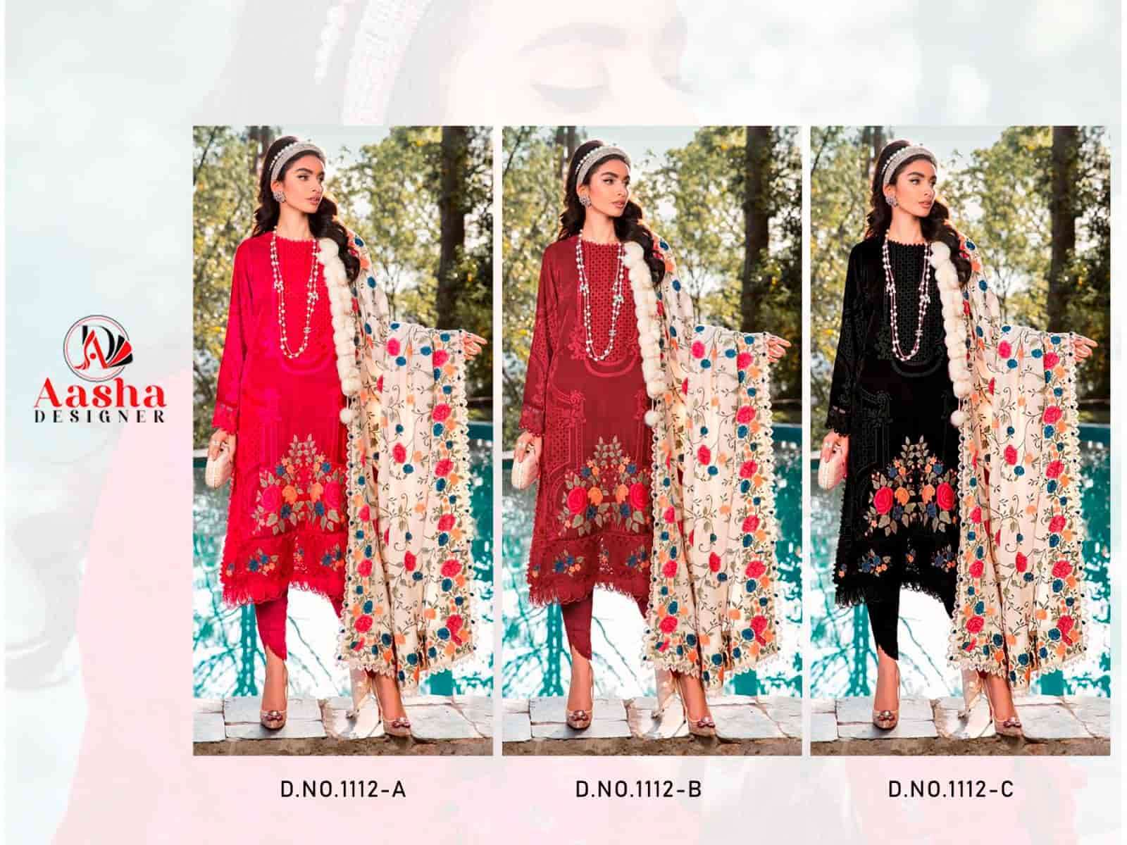 Aasha Designer 1112 Colors Pakistani Designer Embroidered cotton Dress Collection view 7