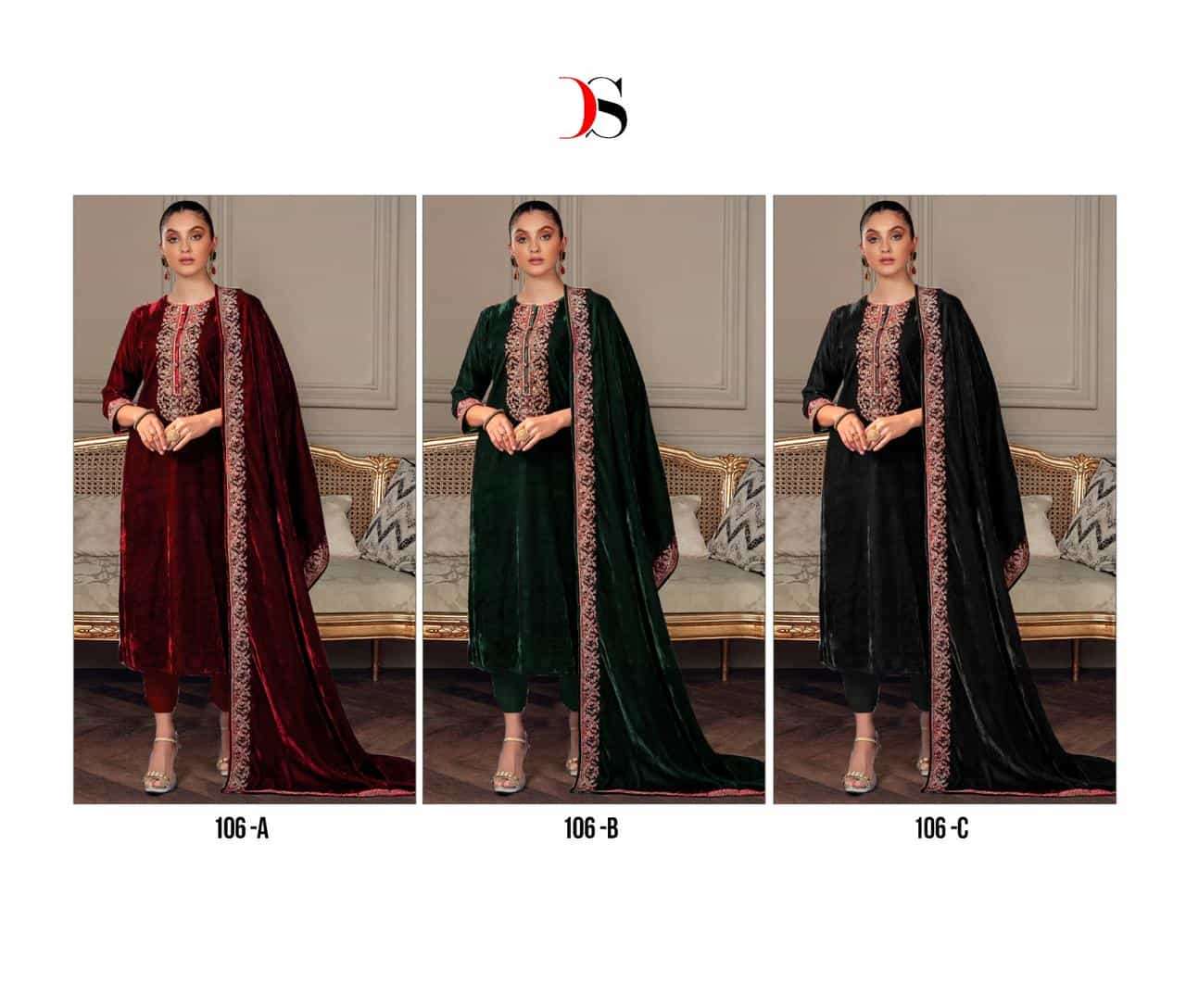 Deepsy 106 Colors Pakistani Festive Wear Style Velvet Salwar Suit Wholesalers view 4