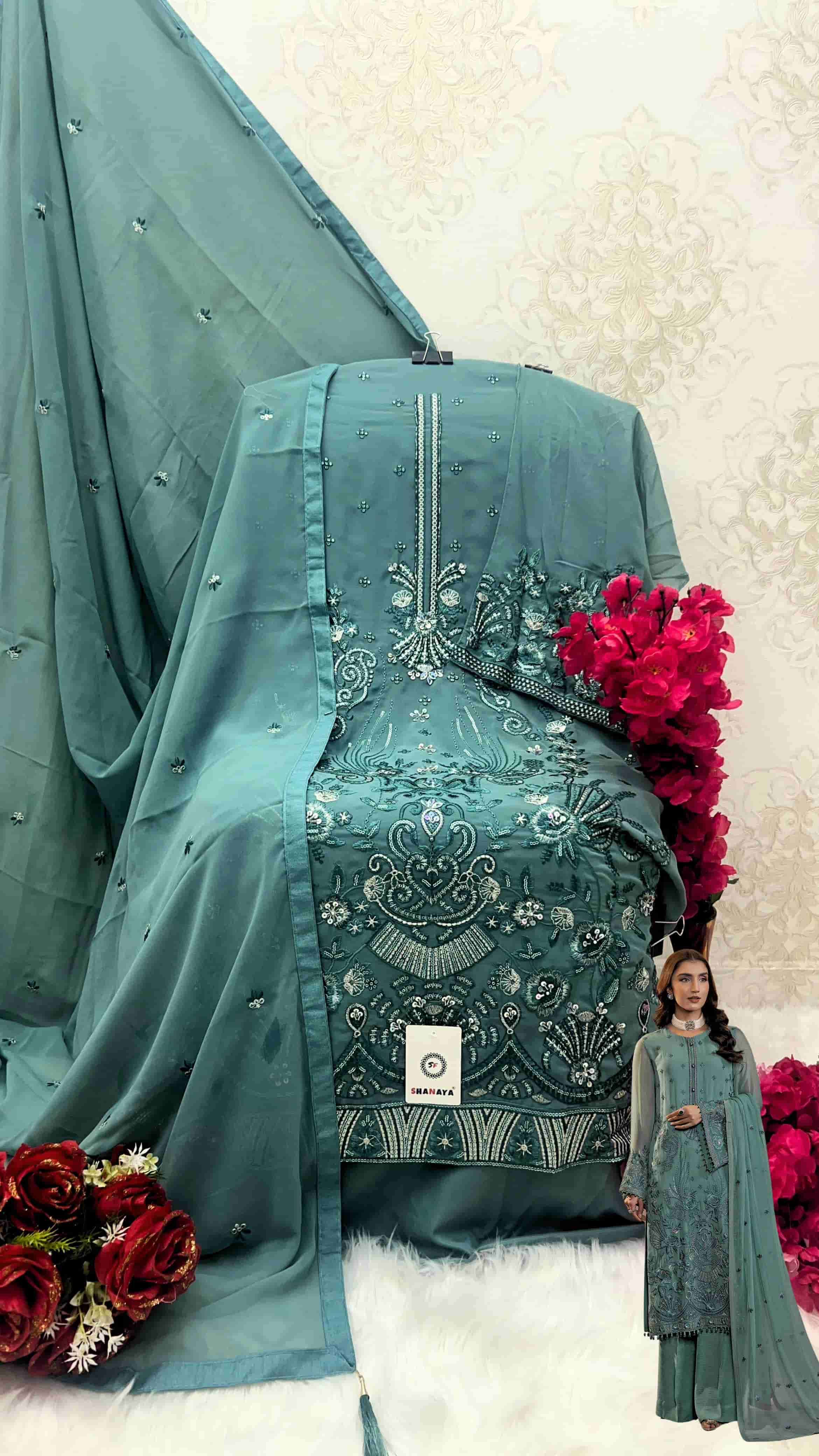 Shanaya S 184 Pakistani Heavy Embroidered Designer Suit EXporter view 2
