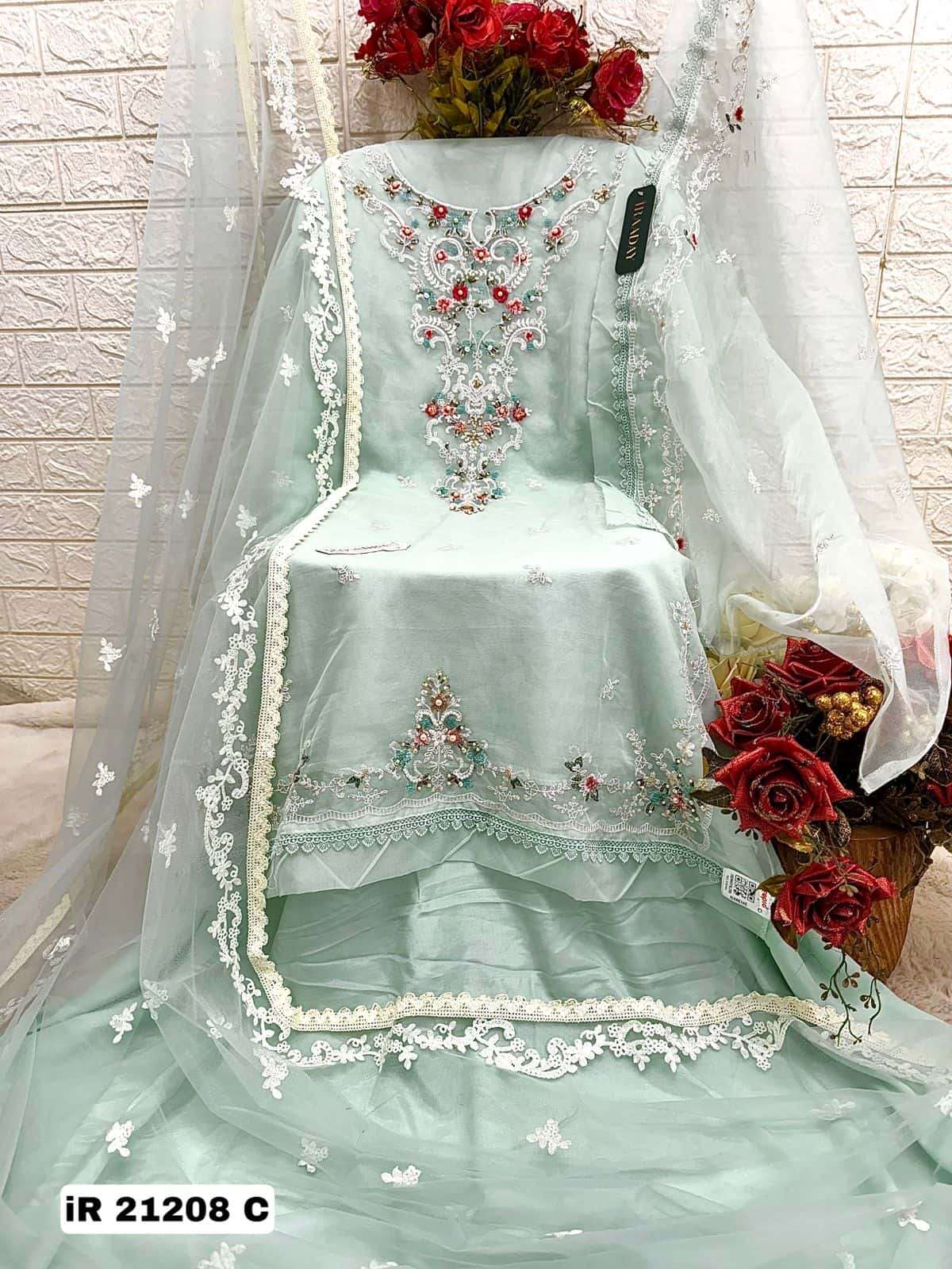 Fepic Iraaday IR 21208 Colors Pakistani Festive Wear Style Organza Suit Wholesalers view 7