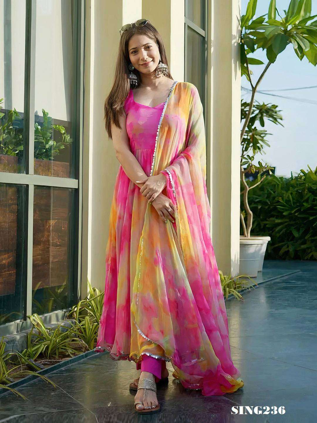 Arya Designs Sing236 Fancy Organza Traditional Dress New Arrivals view 6