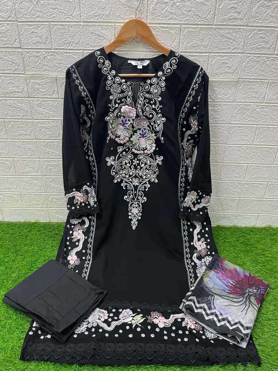 Laxuria Trends 1372 latest Embroidered Designer Georgette Readymade Collection view 3