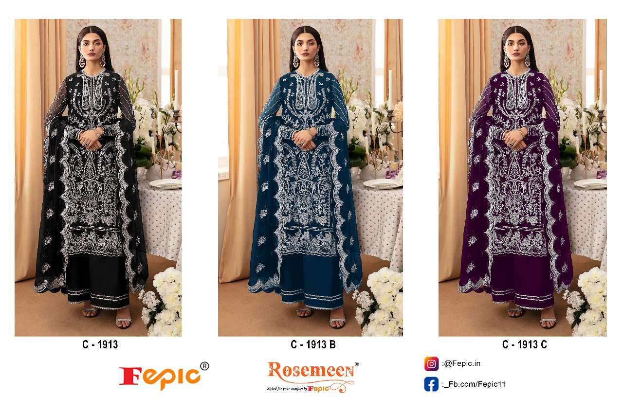 Fepic C 1913 Colors Designer Work Georgette Suit Pakistani Concept view 7