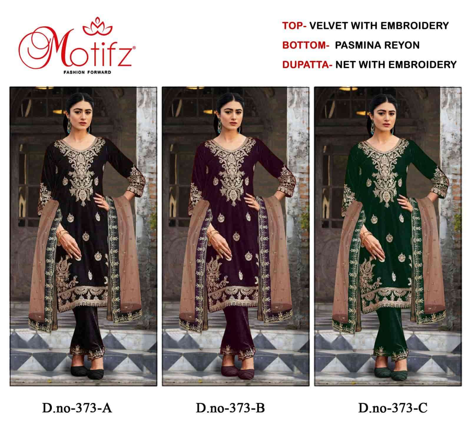 Motifz 373 Colora Pakistani Style Designer Velvet Salwar Suit view 4
